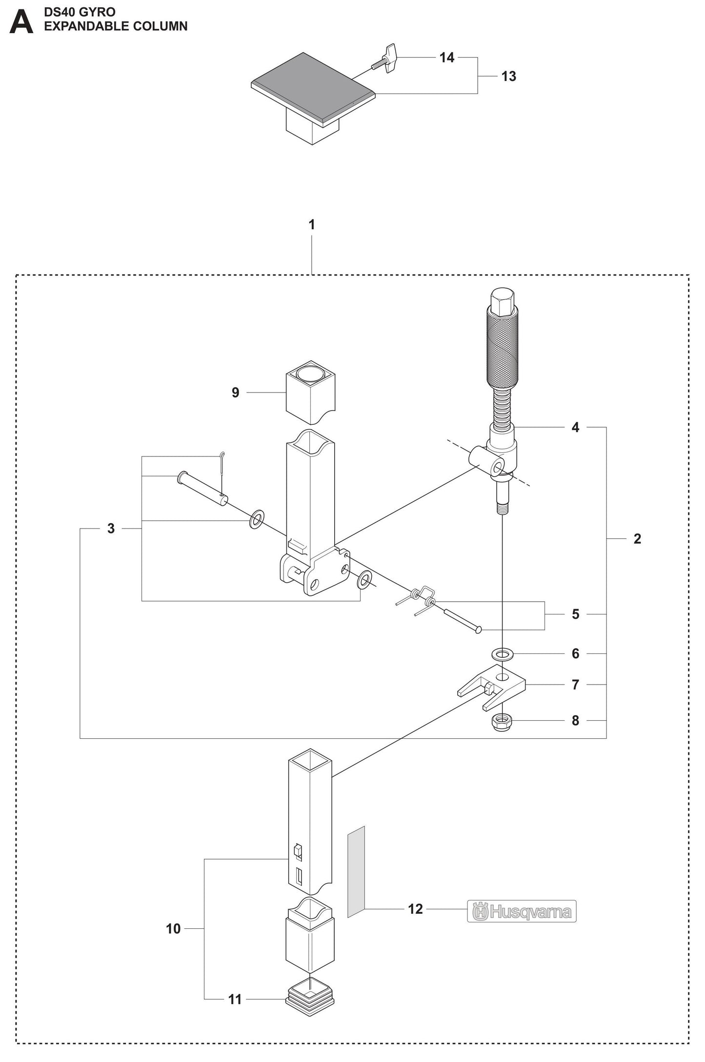 DS 40 Gyro Expandable Column Assembly Parts