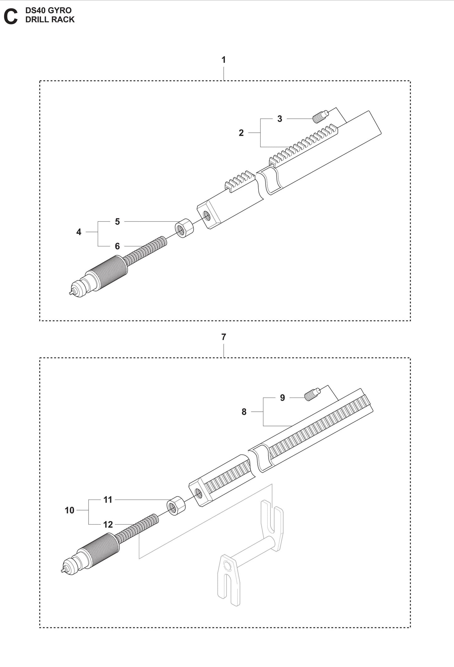 DS 40 Gyro Drill Rack Assembly Parts