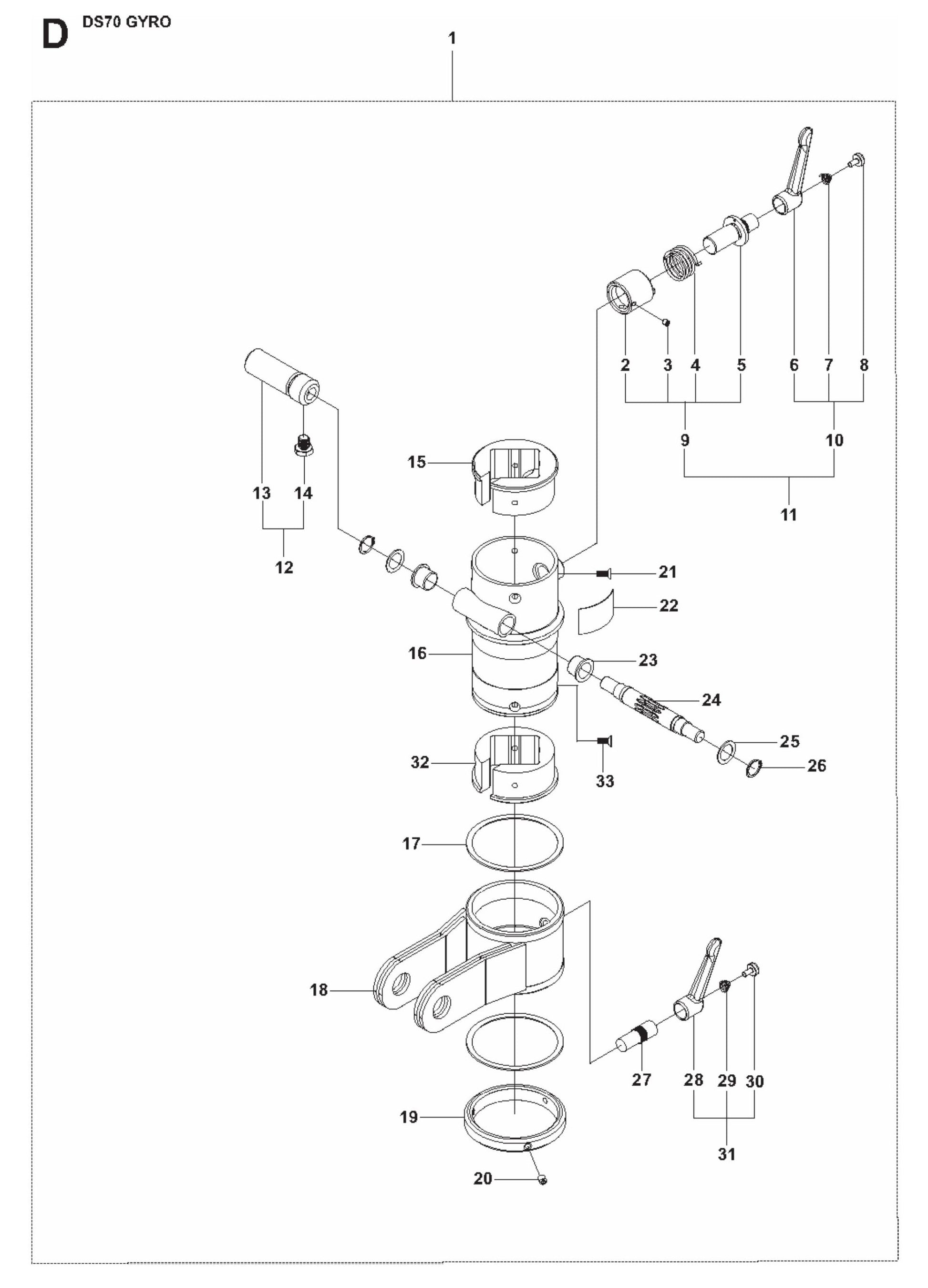 DS70 Gyro Unit 1 Assembly Parts