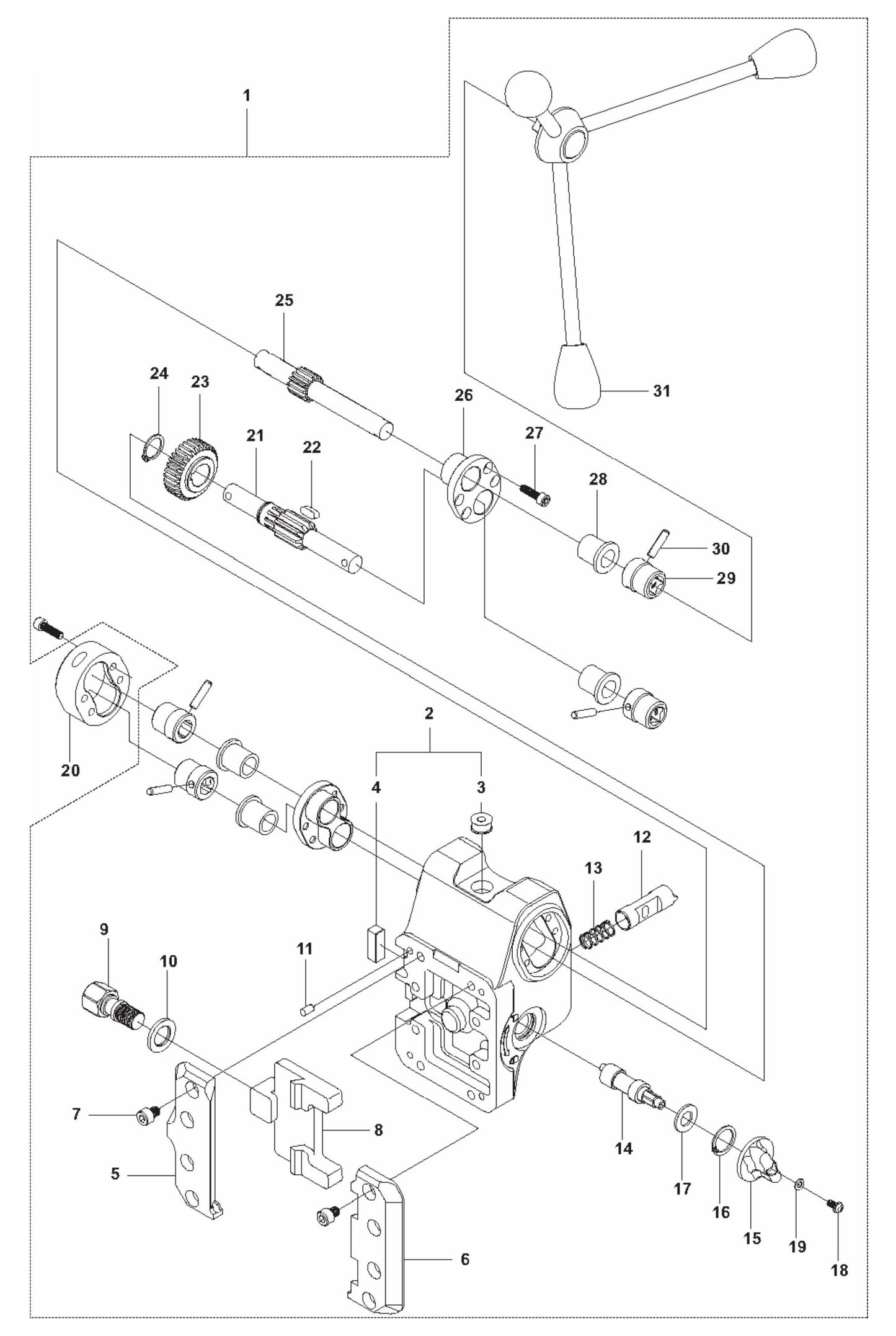 DS70 Gyro Carriage Assembly Parts-2 by Husqvarna