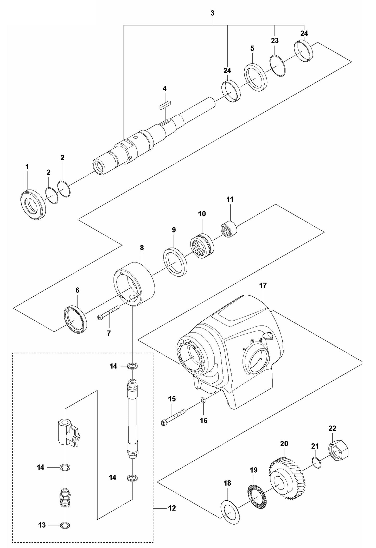 DM 430 Gearbox Assembly Parts-1 by Husqvarna
