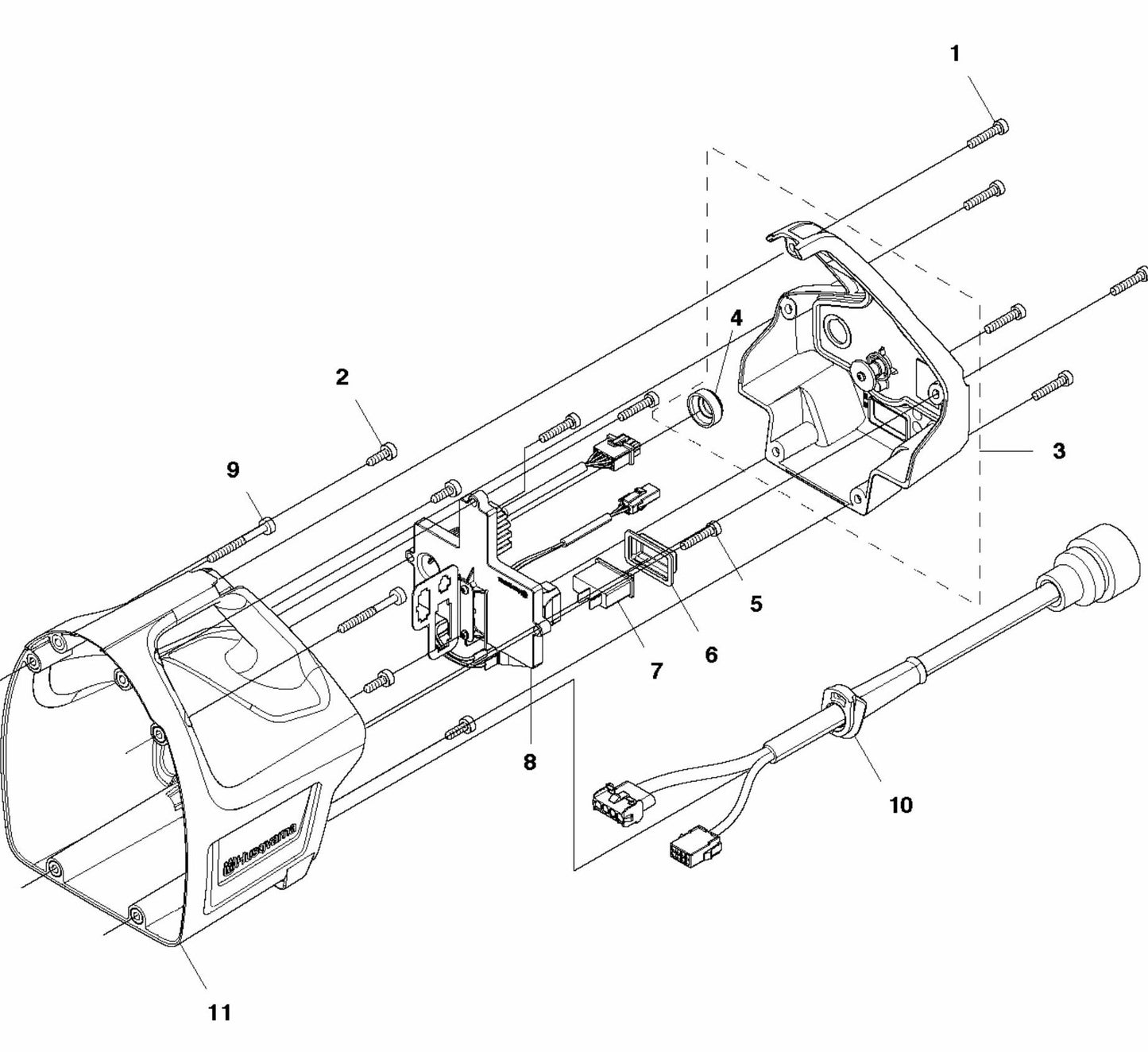 DM 650 Rear Handle Assembly Parts by Husqvarna