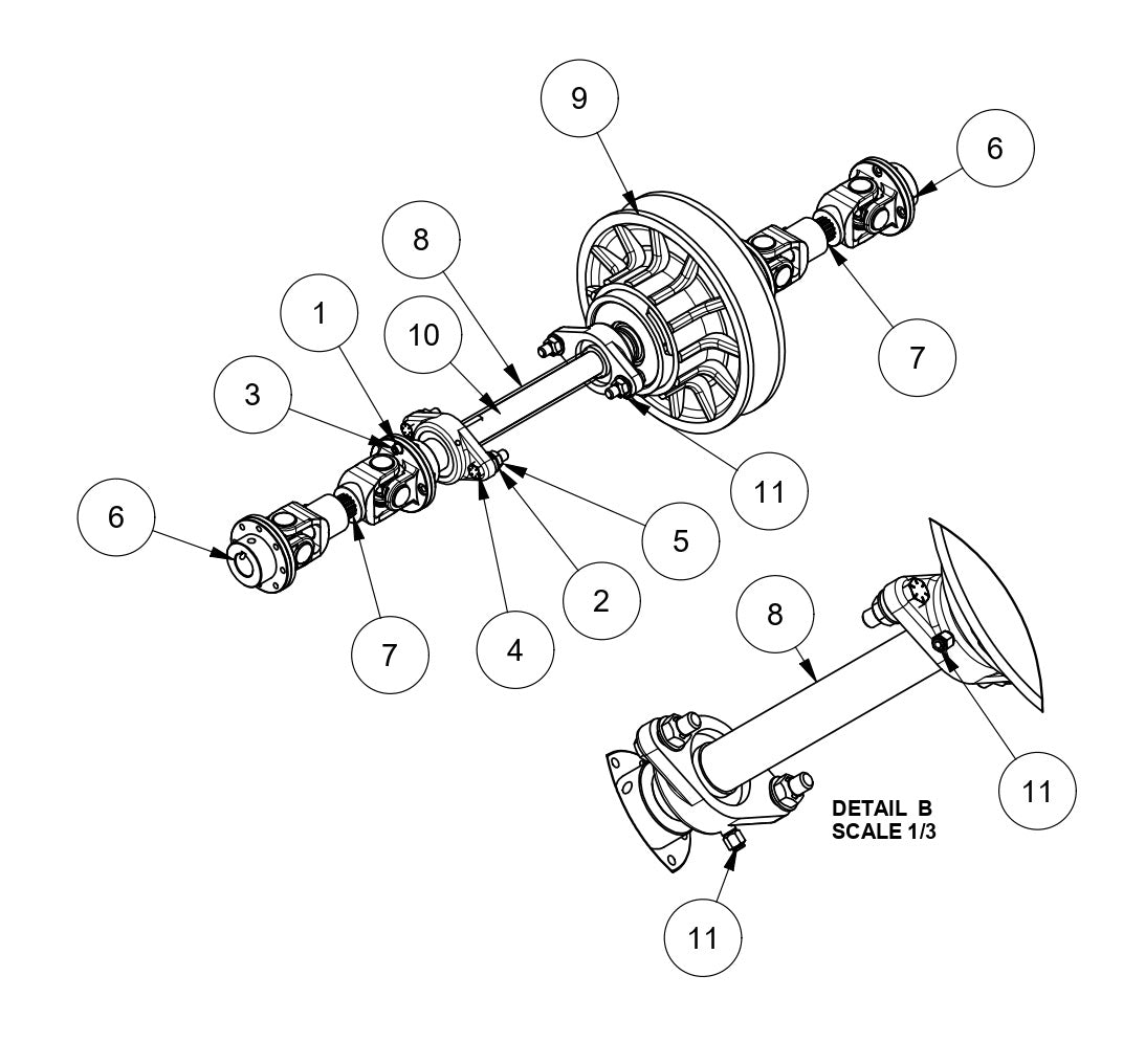MSP445, MSP455 Mechanical Super Pro Riders Driveline Assembly Parts by Allen Engineering