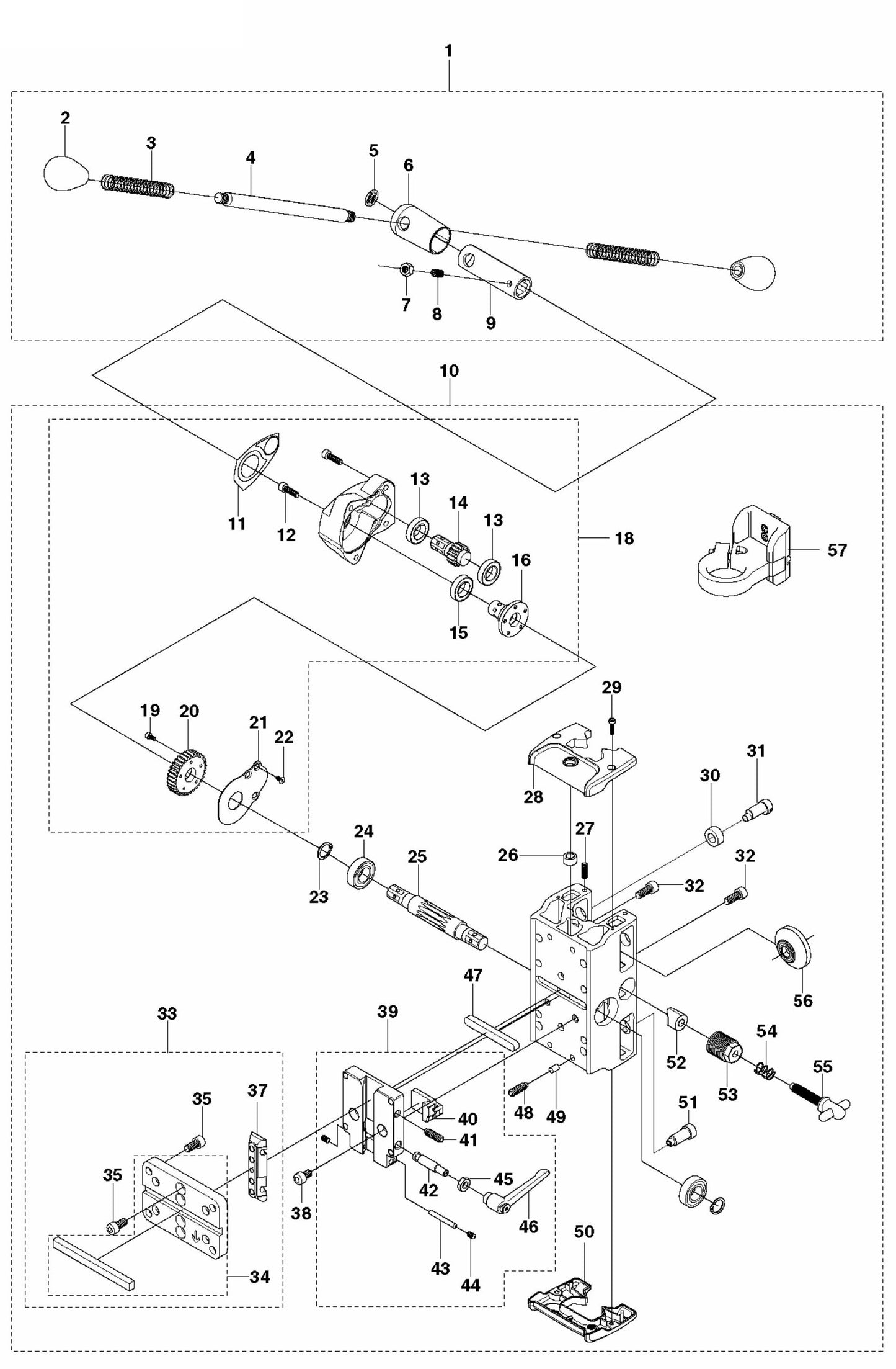 DS 250 Carriage Assembly Parts By Husqvarna