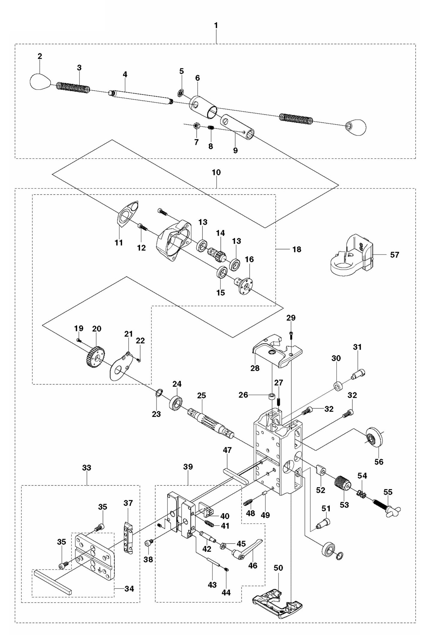 DS 250 Carriage Assembly Parts by Husqvarna