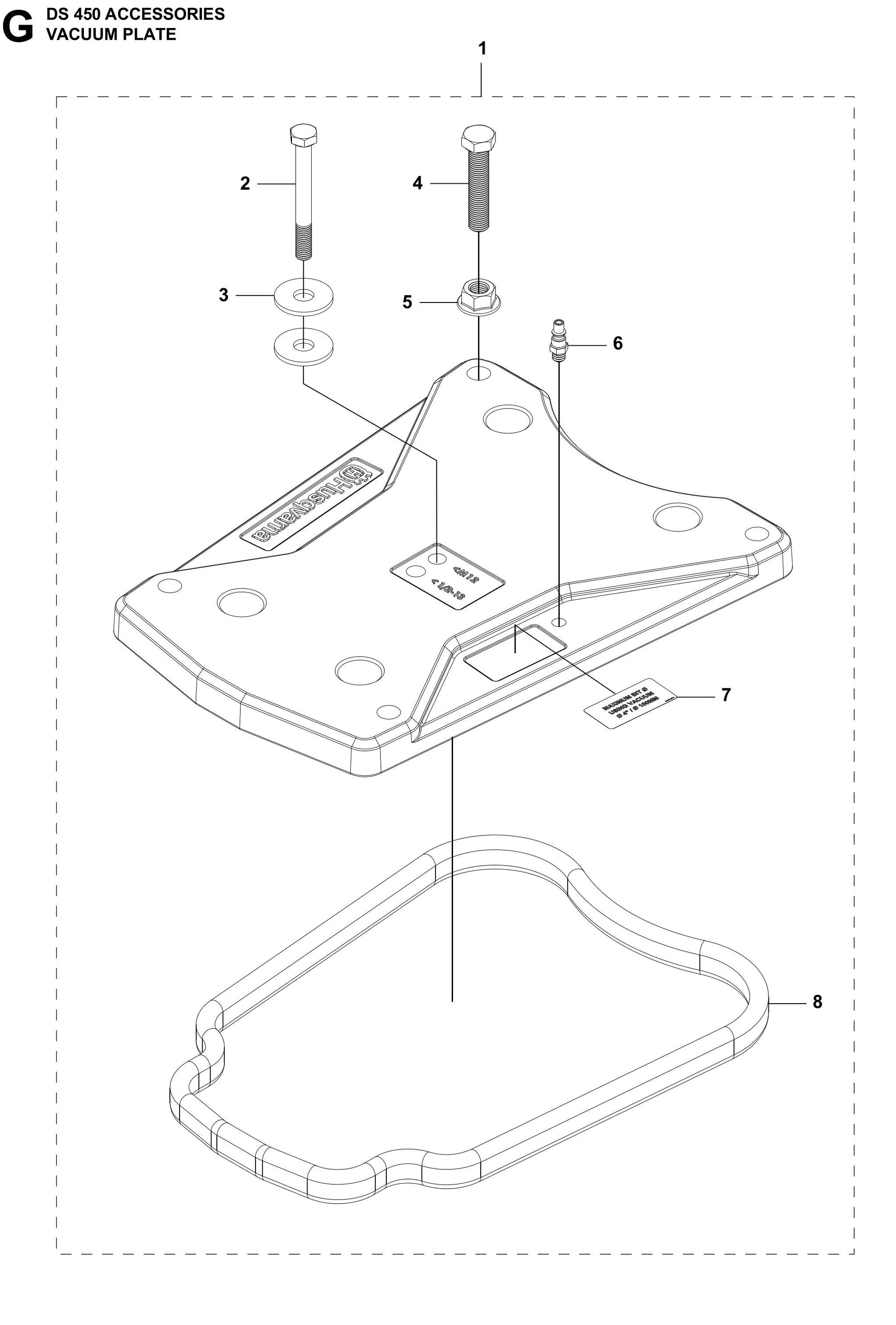 DS 450 Vacuum Plate Assembly Parts