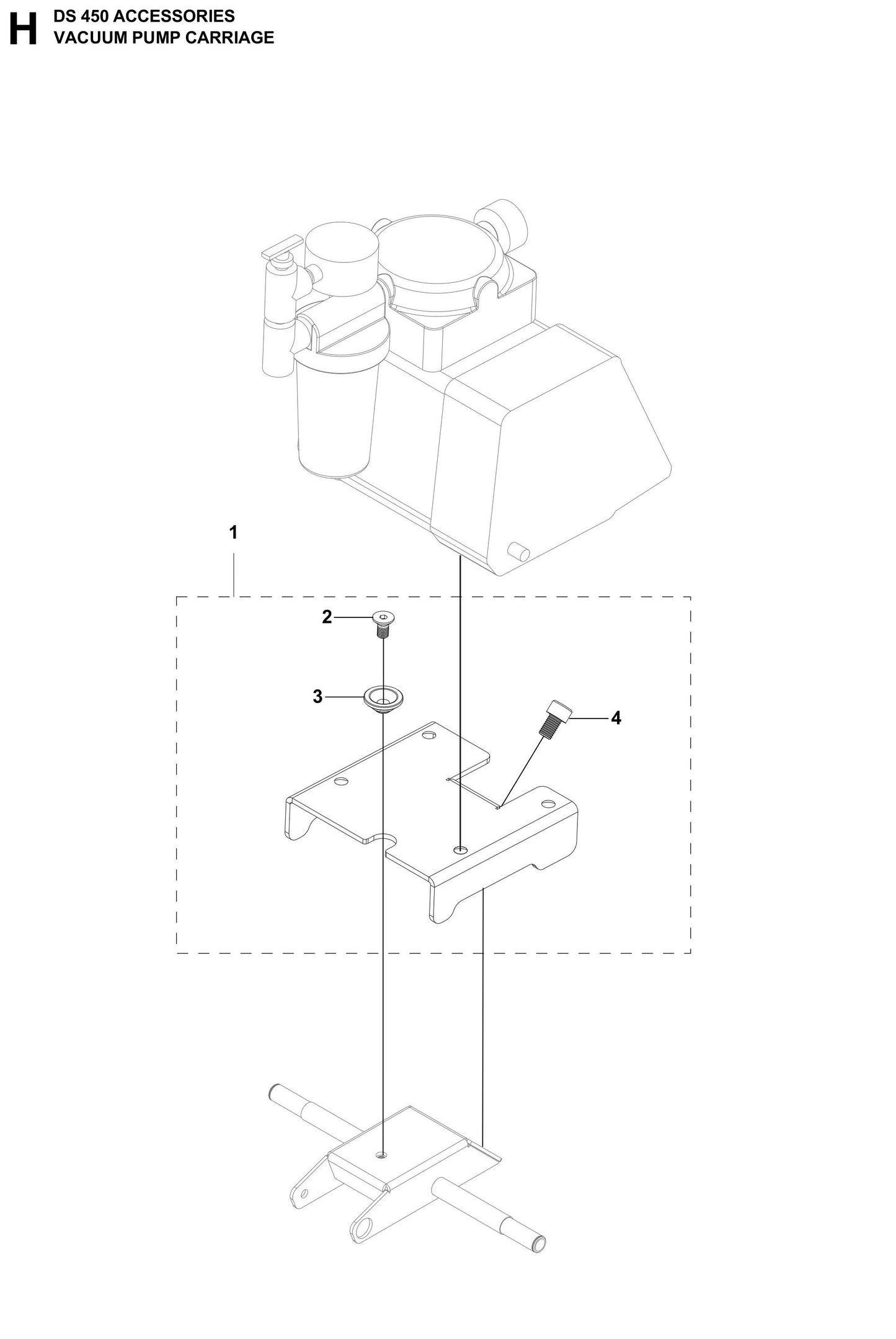 DS 450 Vacuum Pump Carriage Assembly Parts