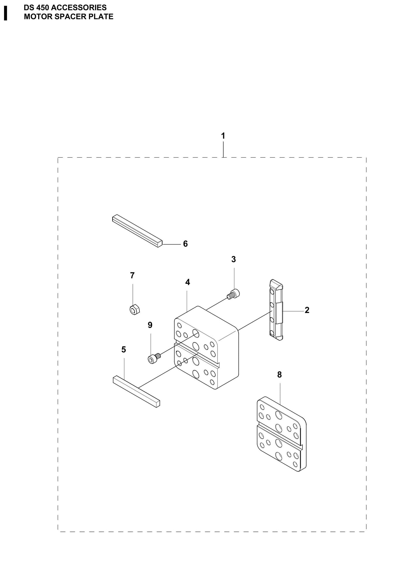 DS 450 Motor Spacer Plate Assembly Parts