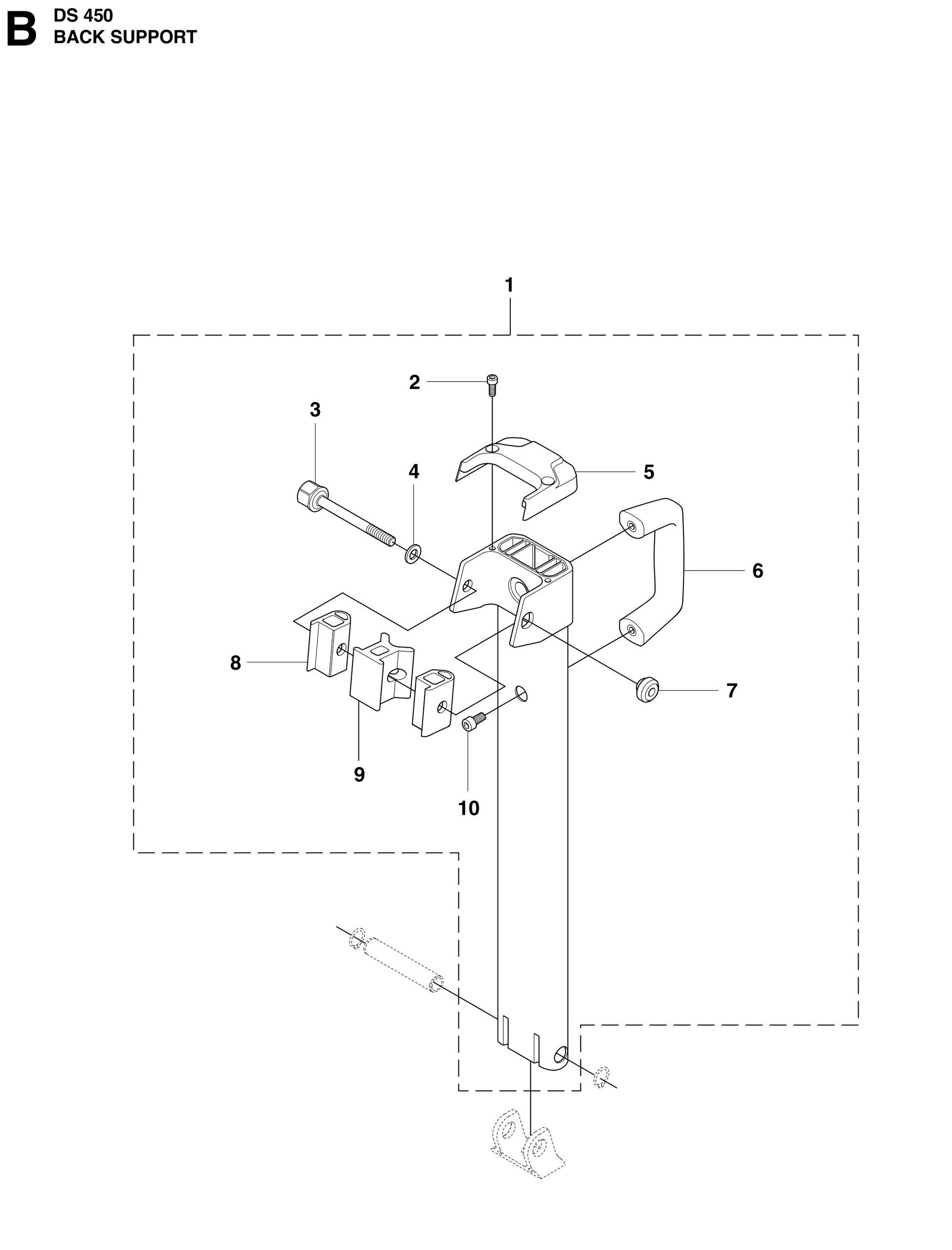 DS 450 Back Support Assembly Parts