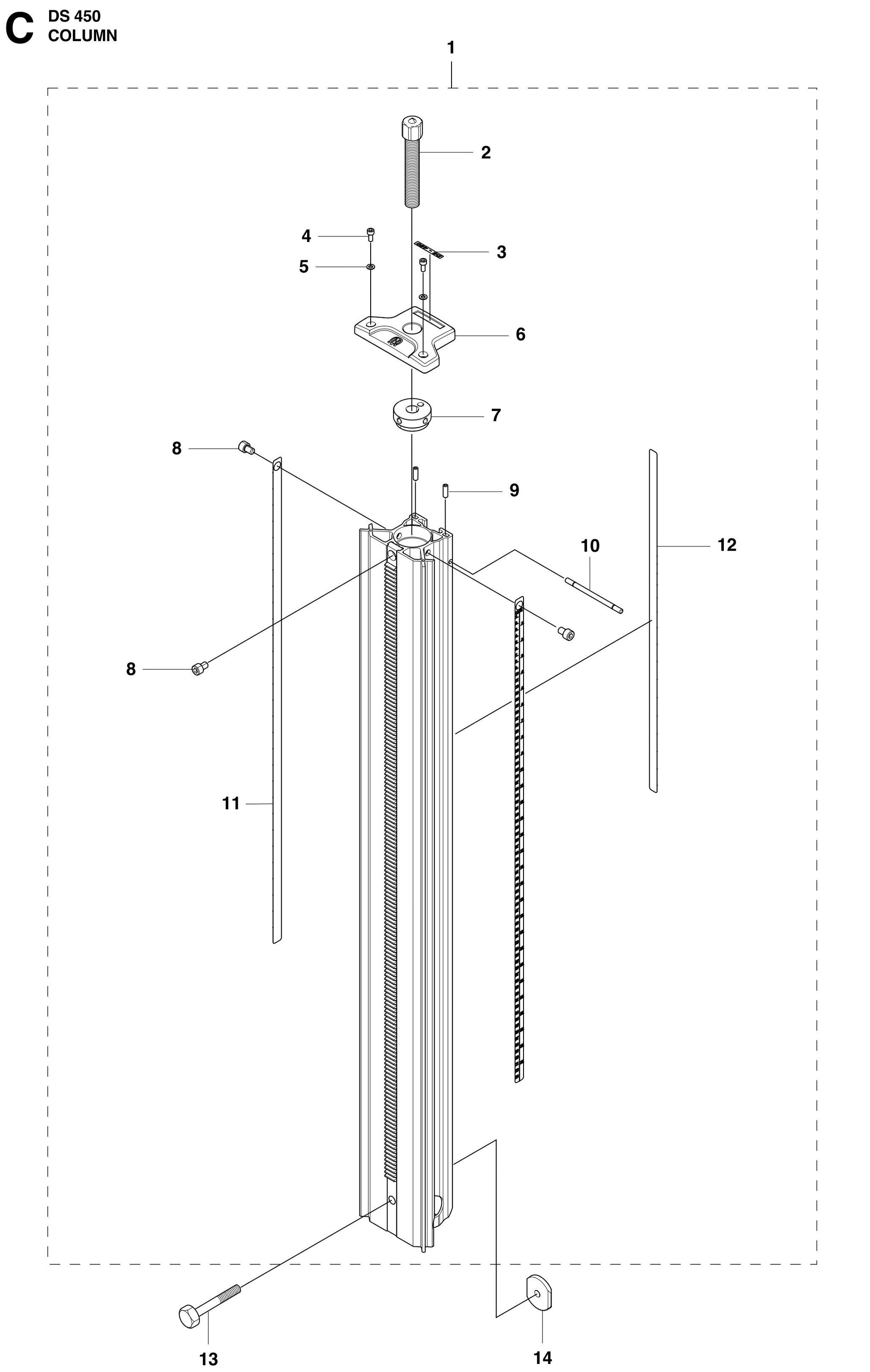 DS 450 Column Assembly Parts