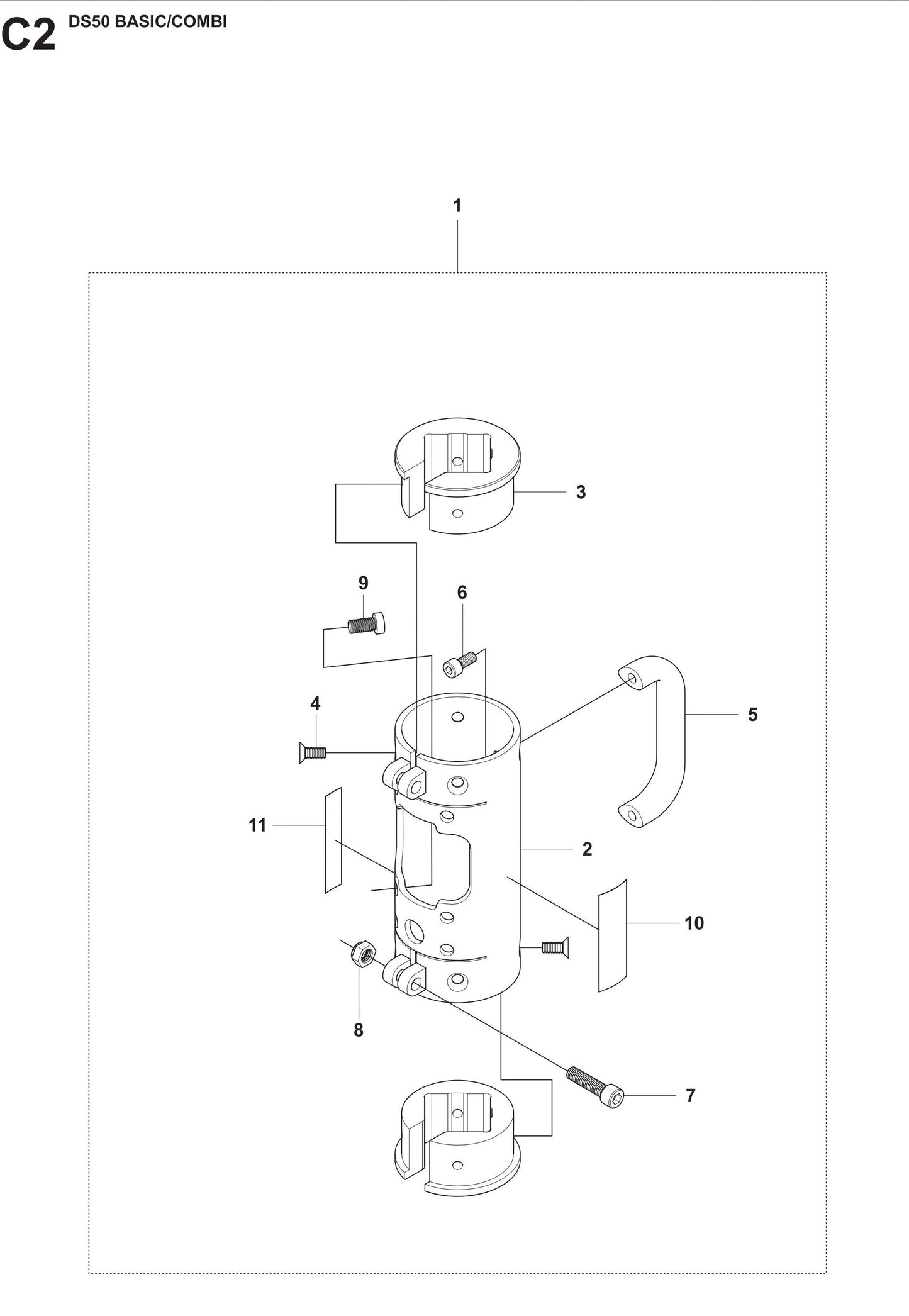 DS 50 Basic Shredder Case Assembly Parts