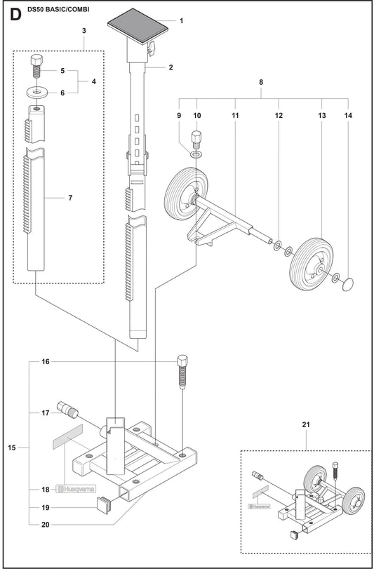 DS 50 Combi Base Plate Assembly Parts
