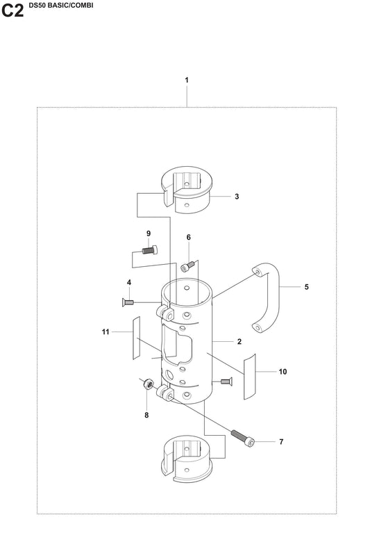 DS 50 Combi Shredder Case Assembly Parts