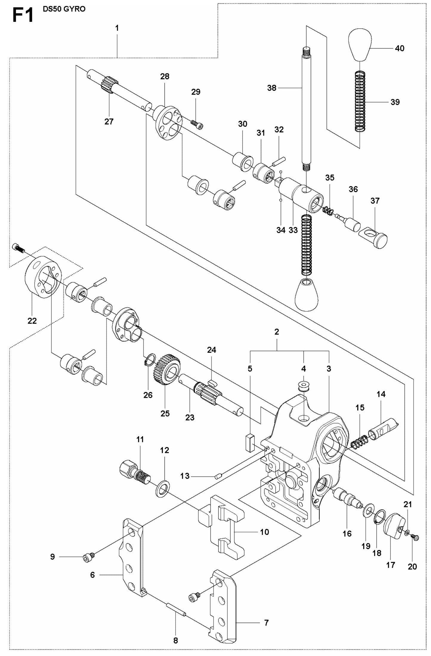 DS 50 Gyro Carriage Assembly-1 Parts