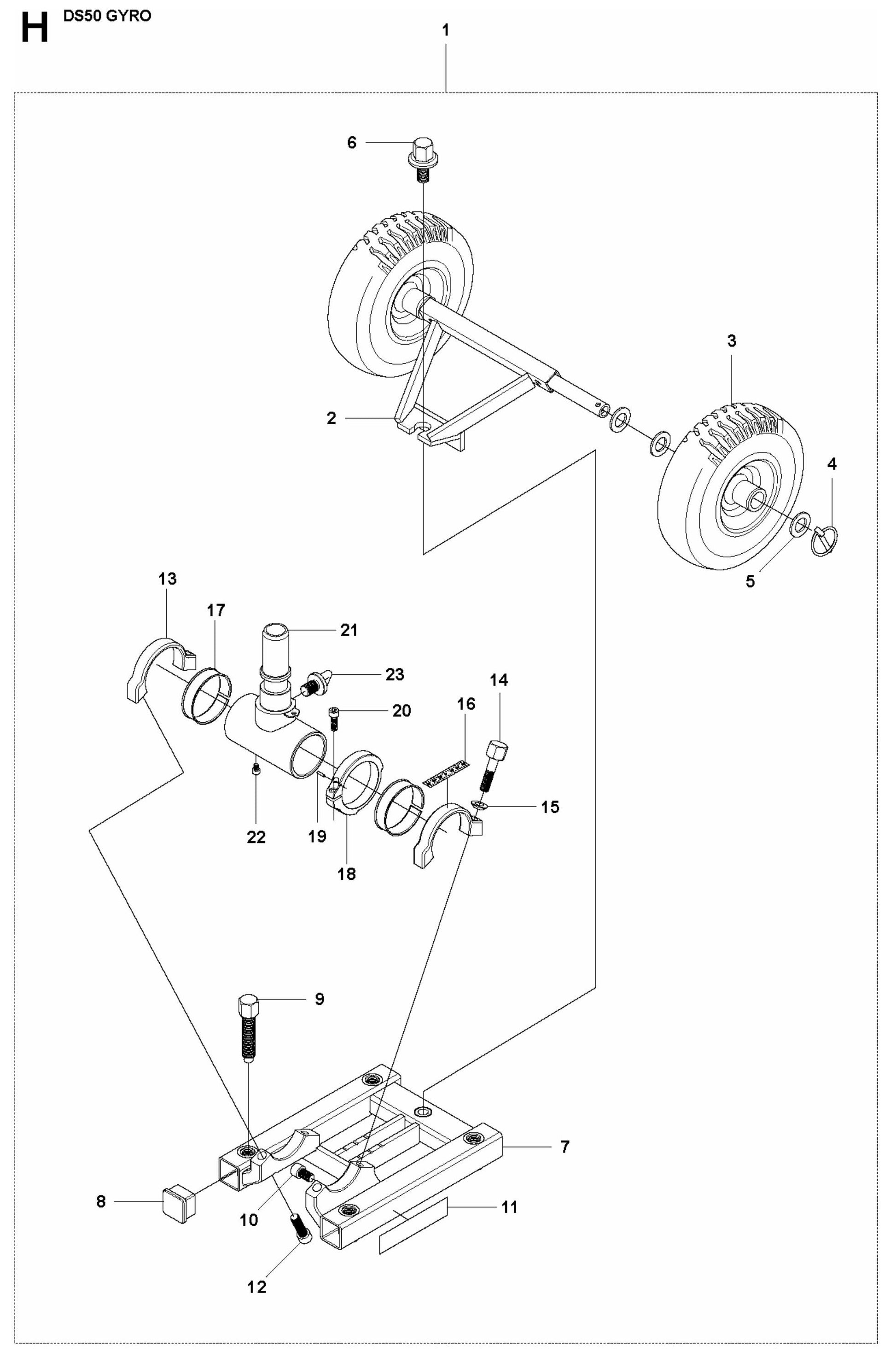 DS 50 Gyro Base Plate Assembly-2 Parts