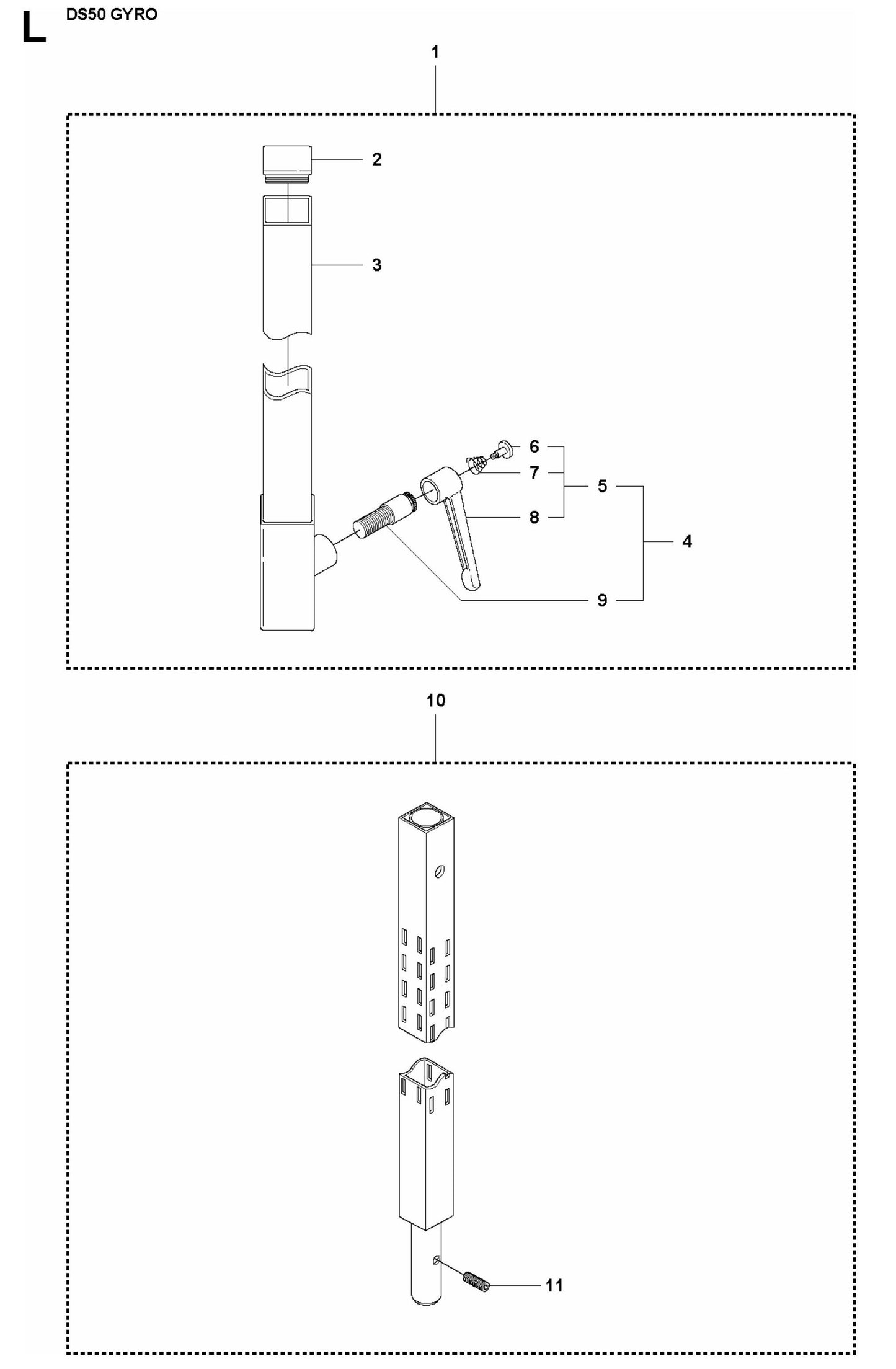 DS 50 Gyro Expandable Pole Assembly Parts