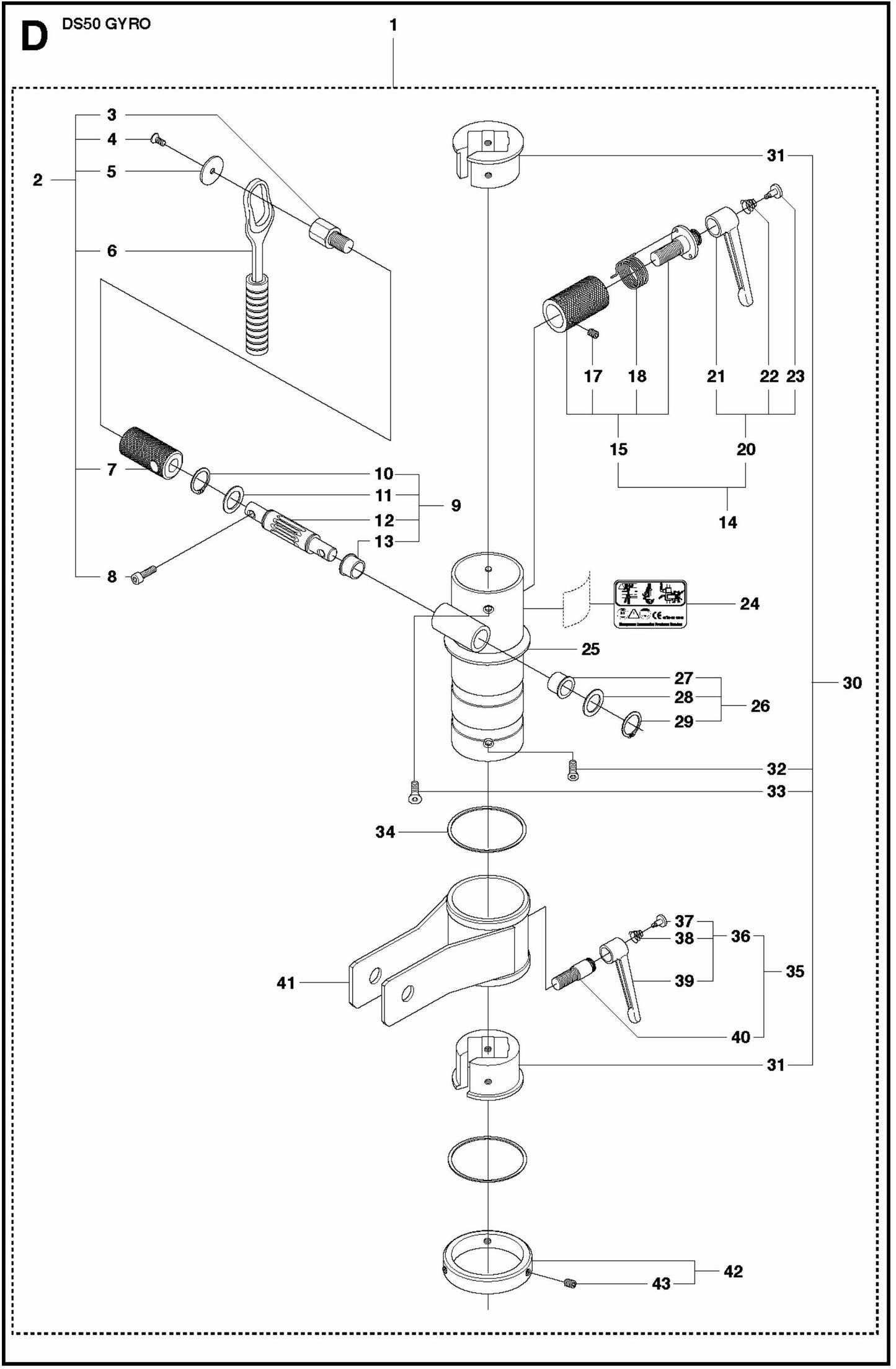 DS 50 Gyro Unit 1 Assembly Parts