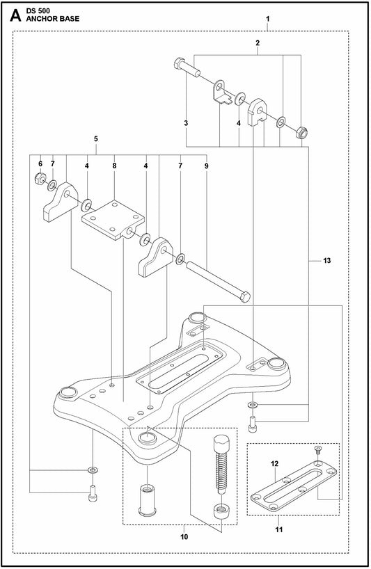 DS 500 Anchor Base Assembly Parts