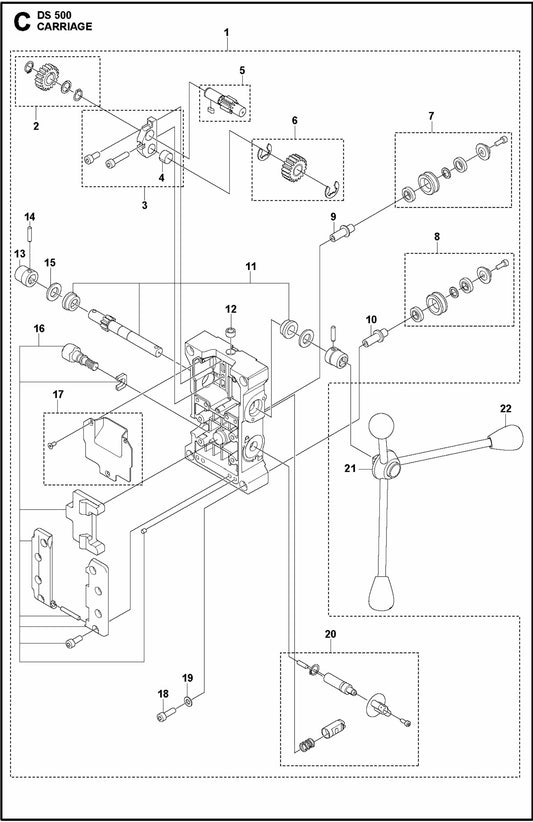 DS 500 Carriage Assembly Parts