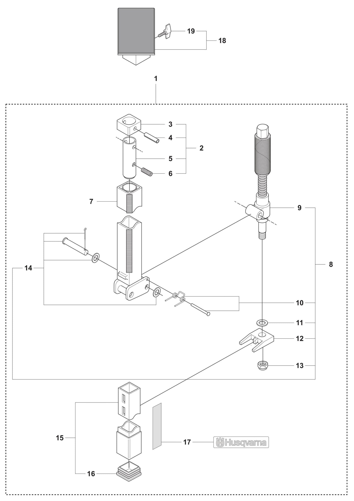 DS 50 Basic Expandable Collumn Assembly Parts by Husqvarna