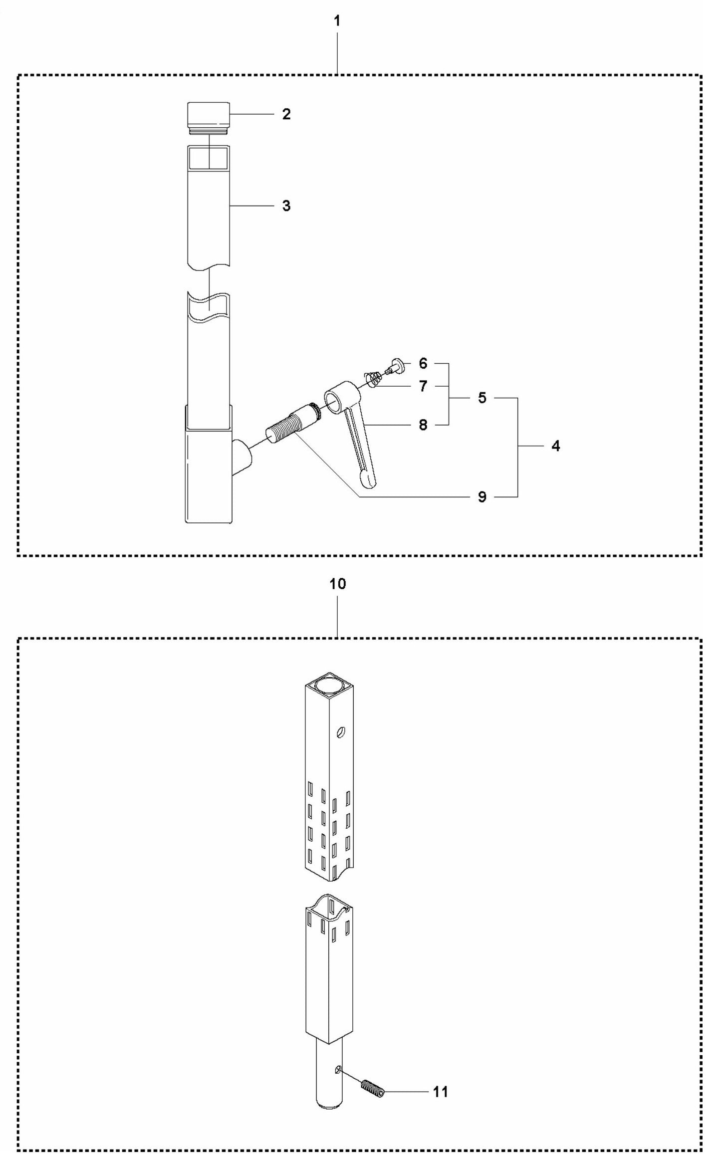 DS 50 Gyro Expandable Pole Assembly Parts by Husqvarna