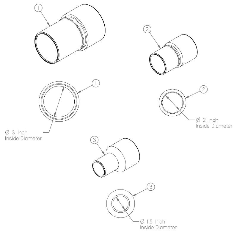 DUST-COLLECTOR Replacement Parts Diagram Hose Couplers & Reducers VS220 DUST-COLLECT-R Parts By General Equipment