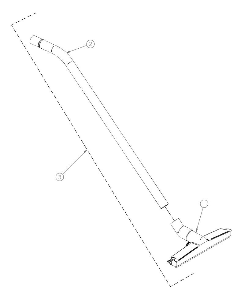 DUST-COLLECTOR Replacement Parts Diagram 2 Inch Dust Wand Assembly VS220 DUST-COLLECT-R Parts By General Equipment
