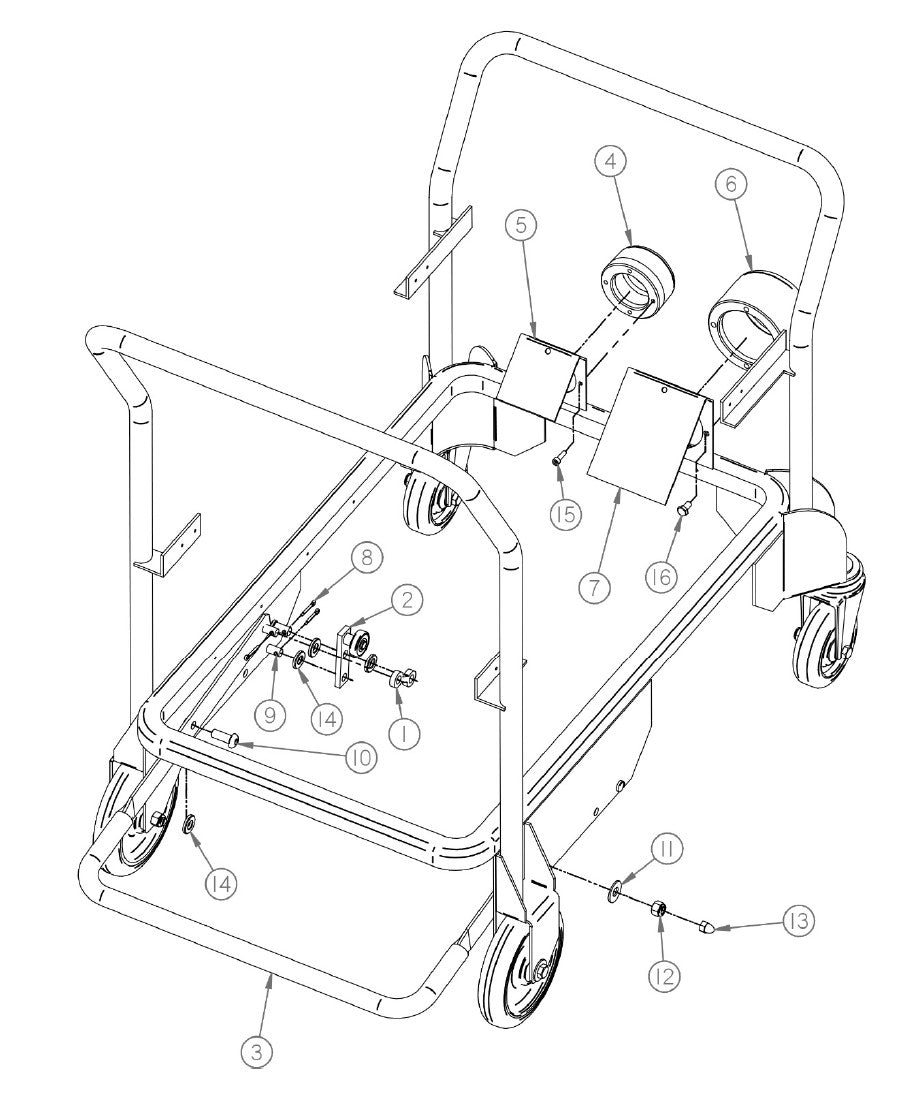 DUST-COLLECTOR Replacement Parts Diagram Dust Pan Linkage VS220 DUST-COLLECT-R Parts By General Equipment