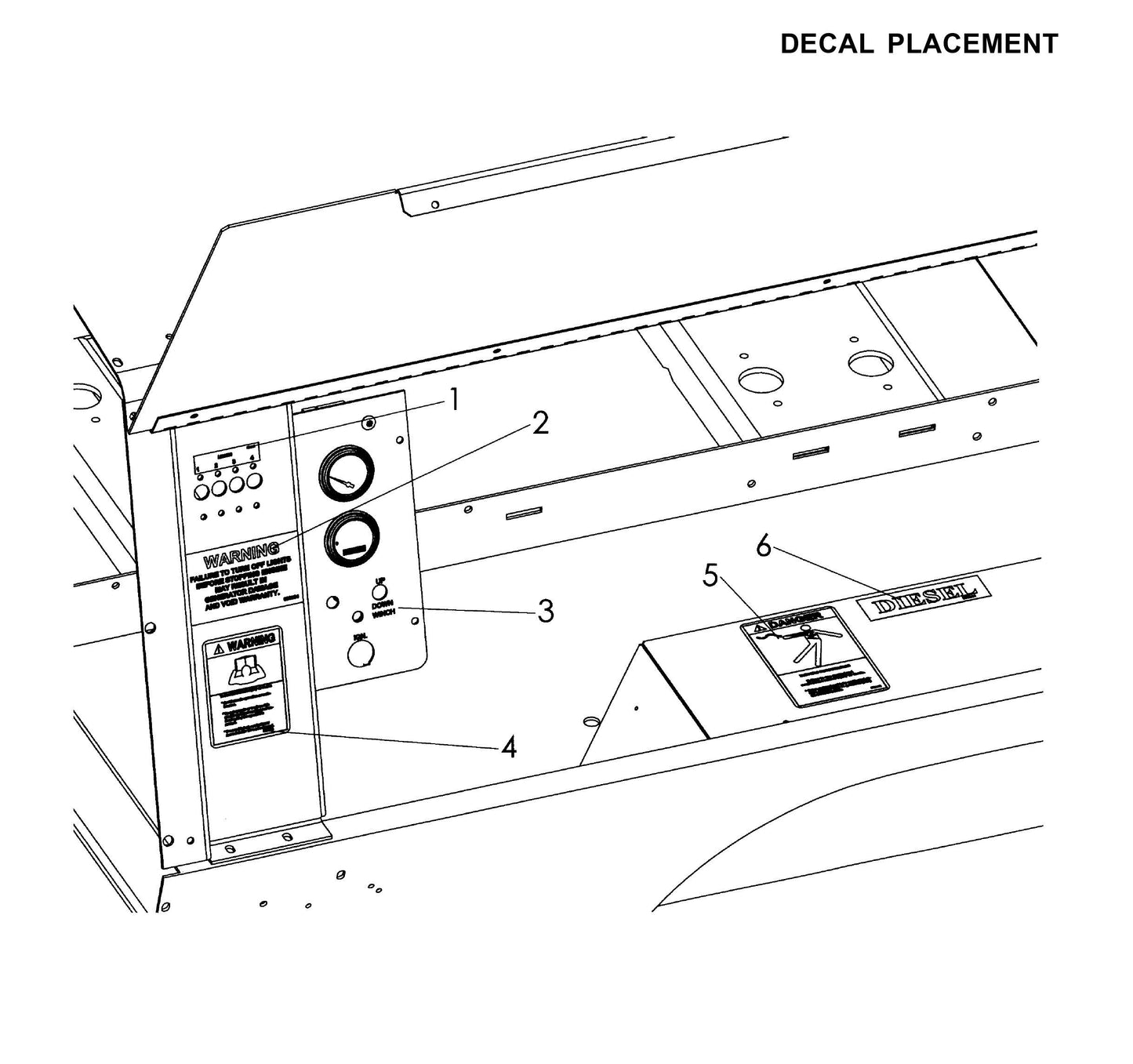 Maxi-Lite 15330 and 20330-Decal Placement (Fig 4) Parts By Allmand