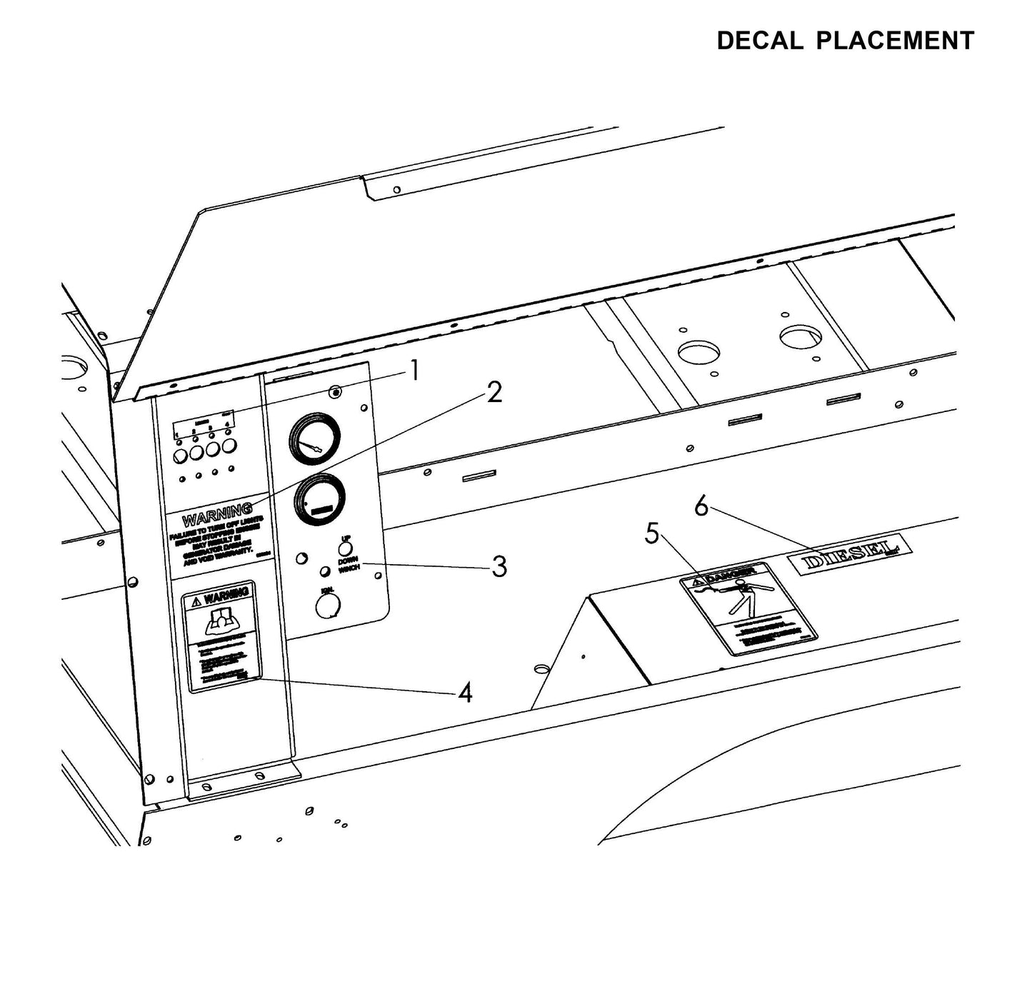 Maxi-Lite Laydown 15-20KW-Decal Placement 4 Parts By Allmand