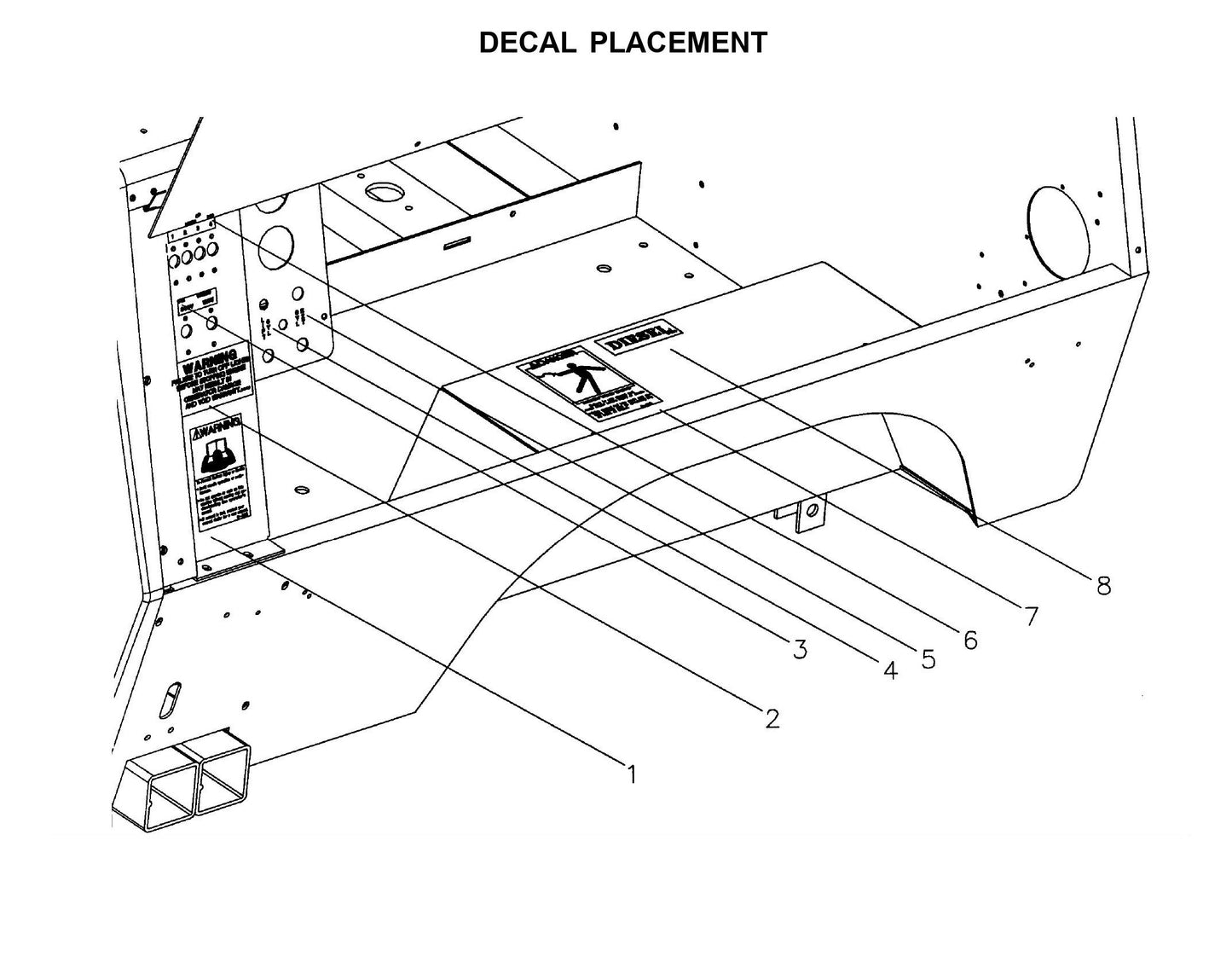 Maxi-Lite Hydraulic Tower-Decal Placement 4 Parts By Allmand