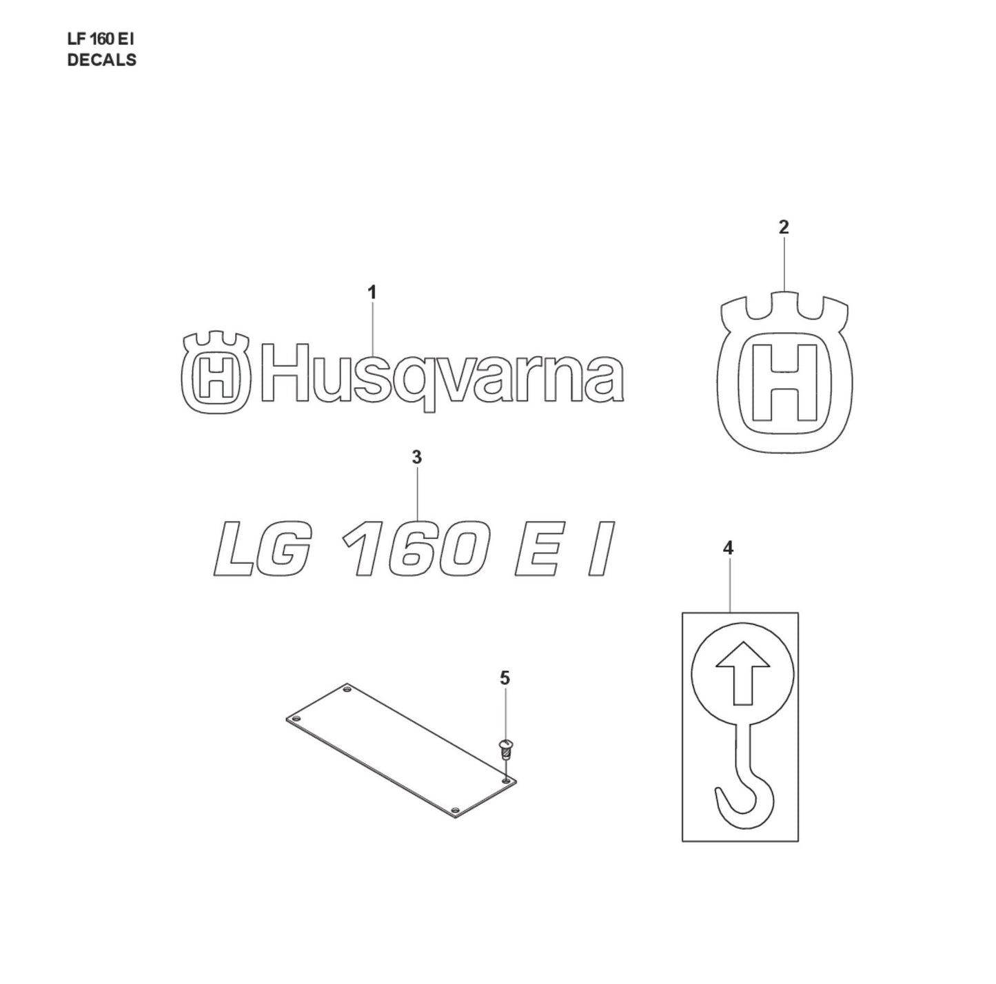 Decals Parts For LF 160 Corded By Husqvarna