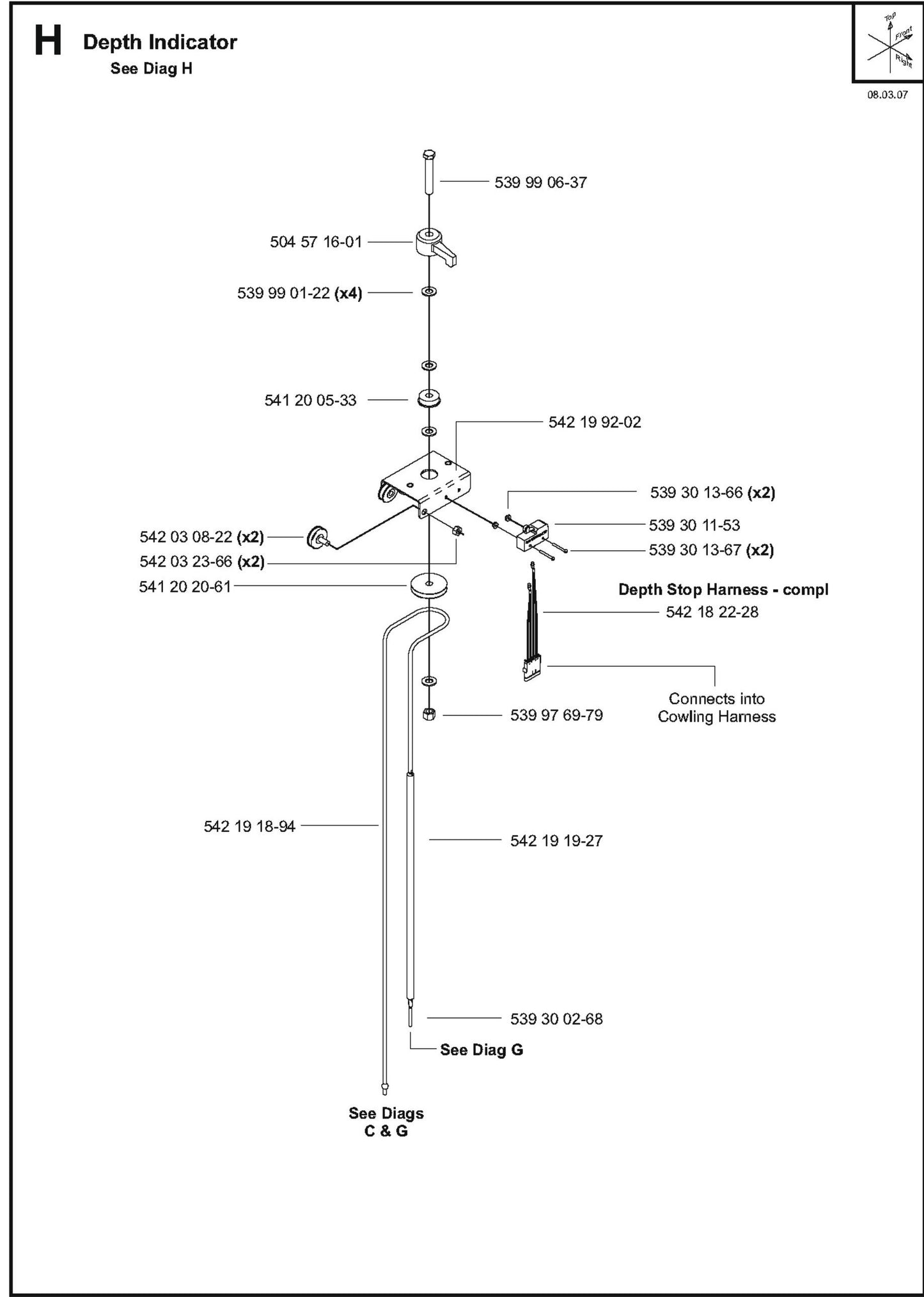 Depth Indicator Parts for FS8400 D By Husqvarna