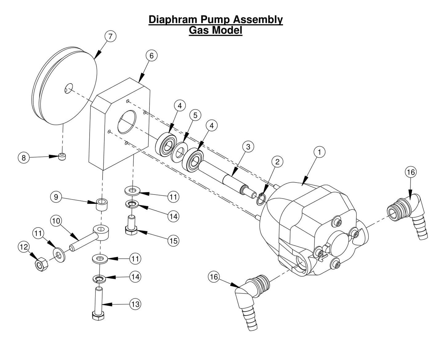 CC500MXL2 Diaphram Pump Assembly Gas Model