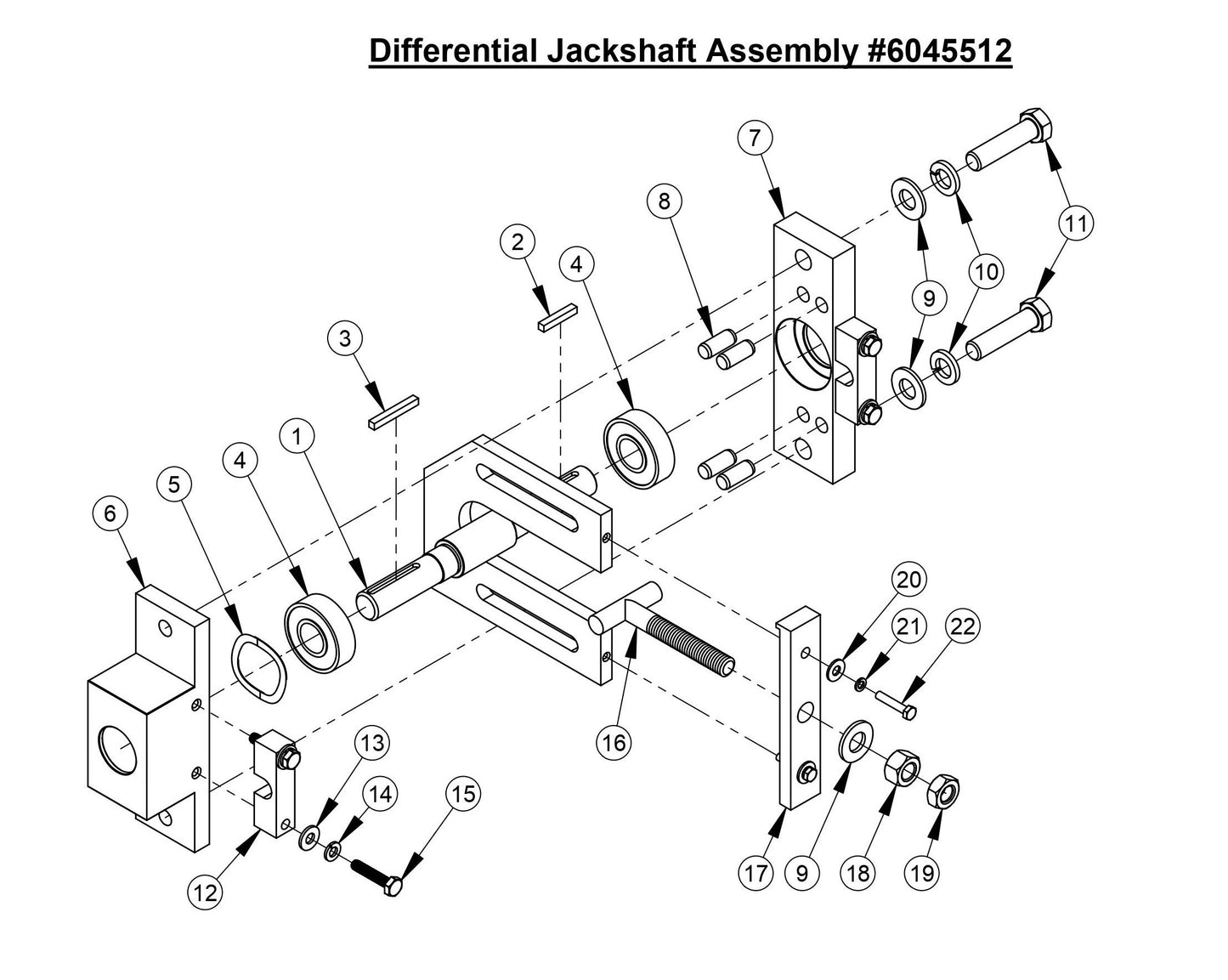 CC4144DXL-3 Differential Jackshaft Assembly
