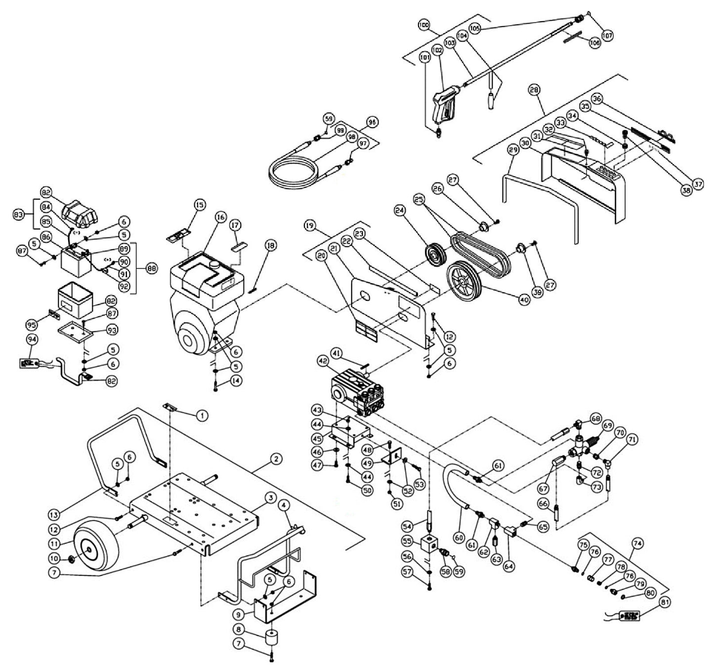 CW-4004-3MV0 (sn:0-317278) Frame Assembly Parts By MI-T-M