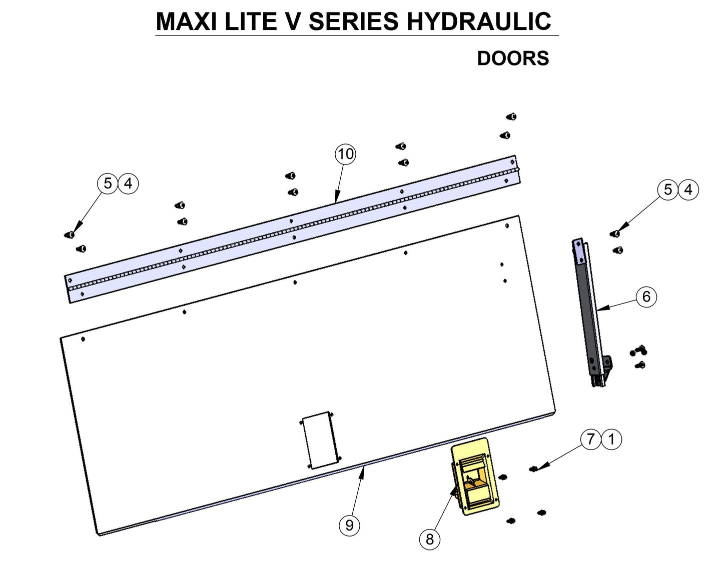 V-Series Maxi-Lite 7.5-8KW-Doors Parts By Allmand