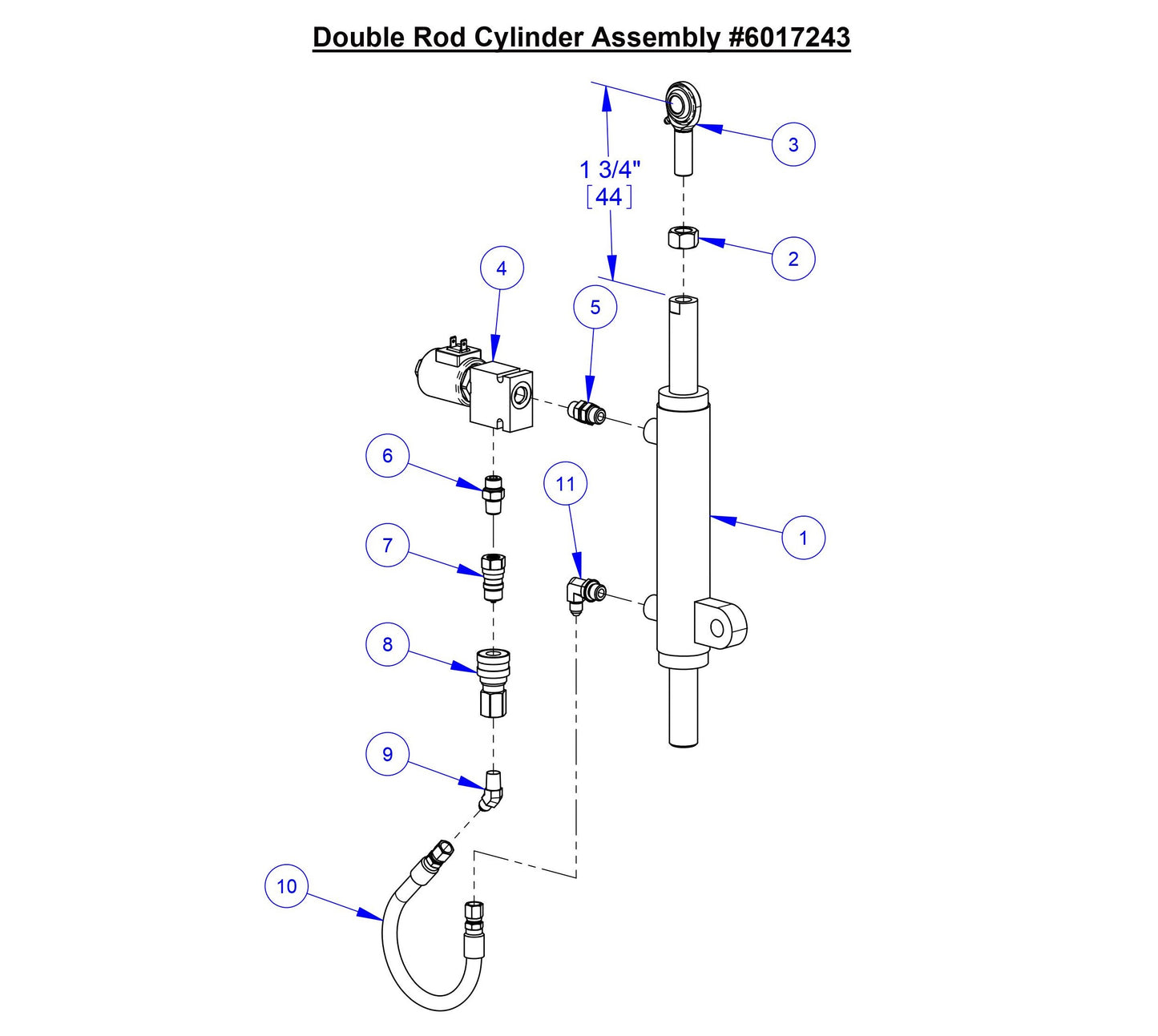 CC7574DD Double Rod Cylinder Assembly