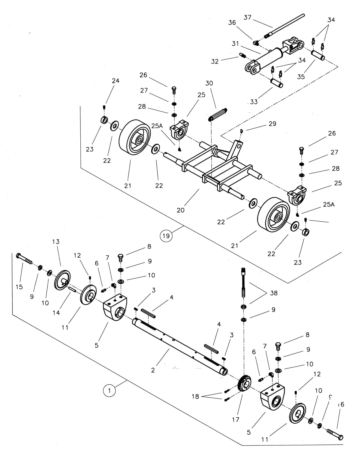 CC6000D Drawing 2 Blade Shaft and Front Axle Group