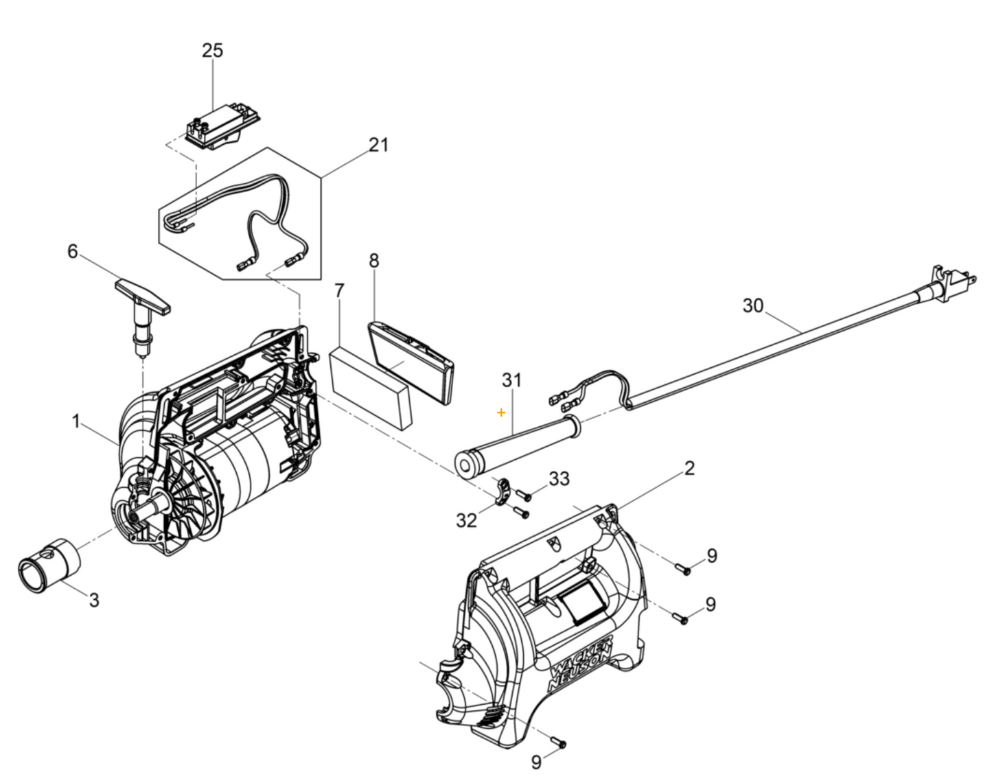 Drive Engine Assembly Parts for M2500 230V Concrete Vibrators