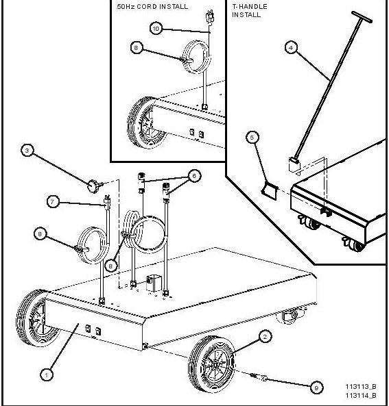 PORT-A-LITE Dual Lamp LED Base Assembly Group (1 of 3) parts by allmand