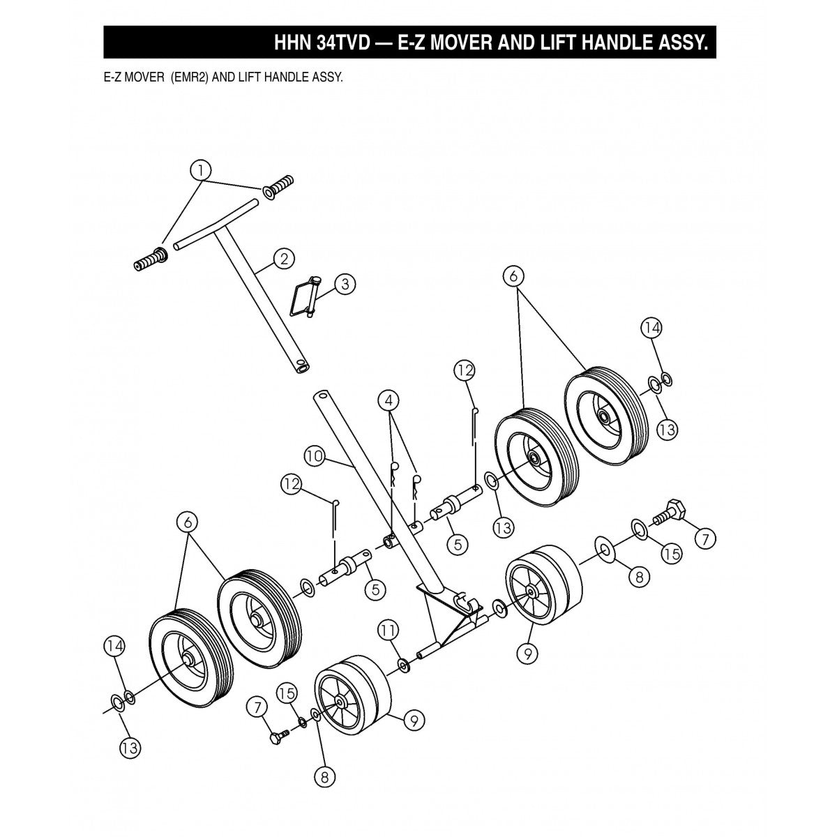 HHN-34TVD E-Z Mover and Lift Handle Assembly
