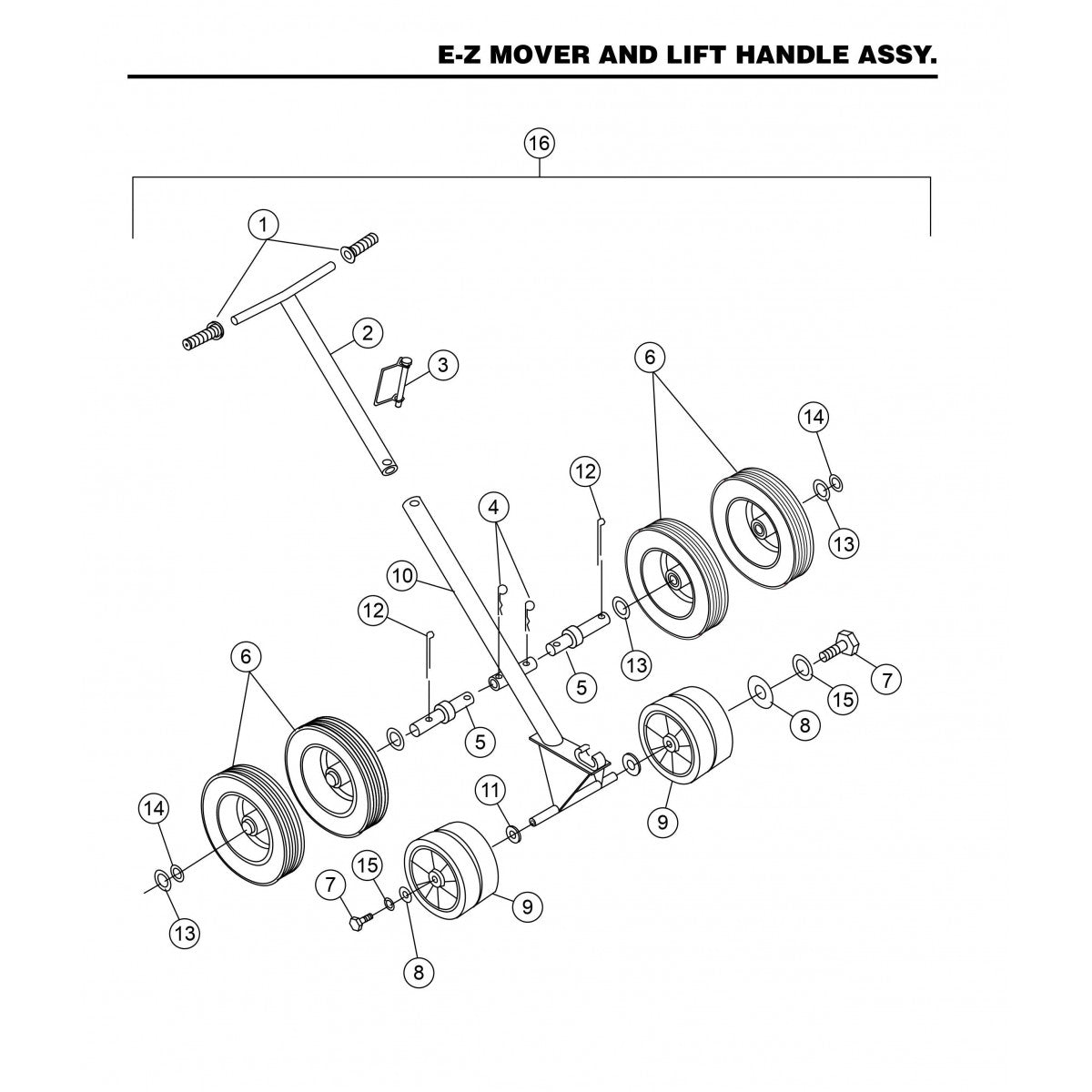 HHNG4 HHNG5 E-Z Mover and Lift Handle Assembly