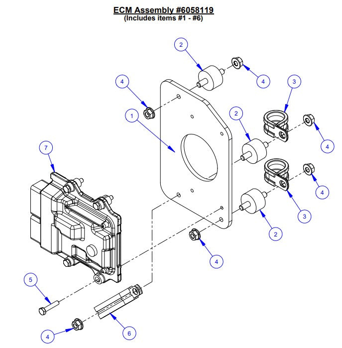 CC5048DCV, CC5048DCV-3, CC5049 ECM Assembly Parts