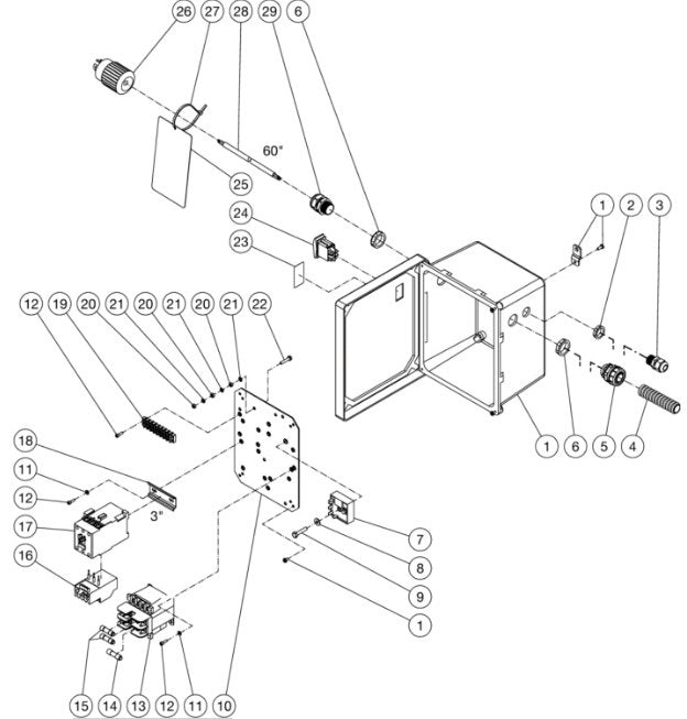 CAW-2004-0ME1, CAW-2004-0ME3, CAW-3004-0ME1, CAW-3004-0ME3 (sn:0-99999999) Electric Box Assembly Parts by Mi-T-M