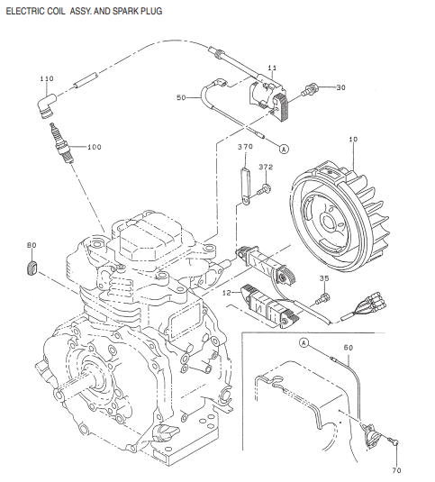 AA GA-6RZR2 —ROBIN EH-34 ENGINE — Electric Coil Assembly And Spark Plug Parts By Multiquip