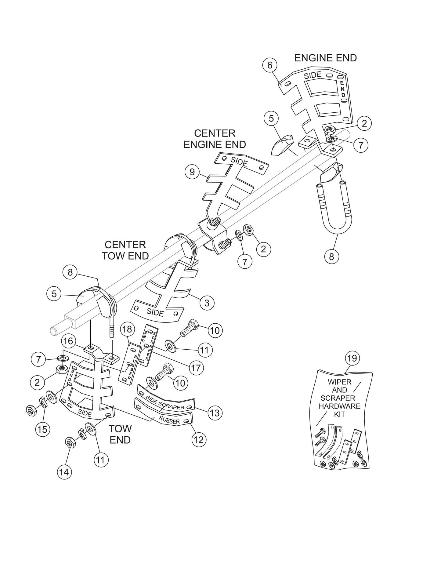 EM120SM Paddle Shaft (New) Assembly Parts