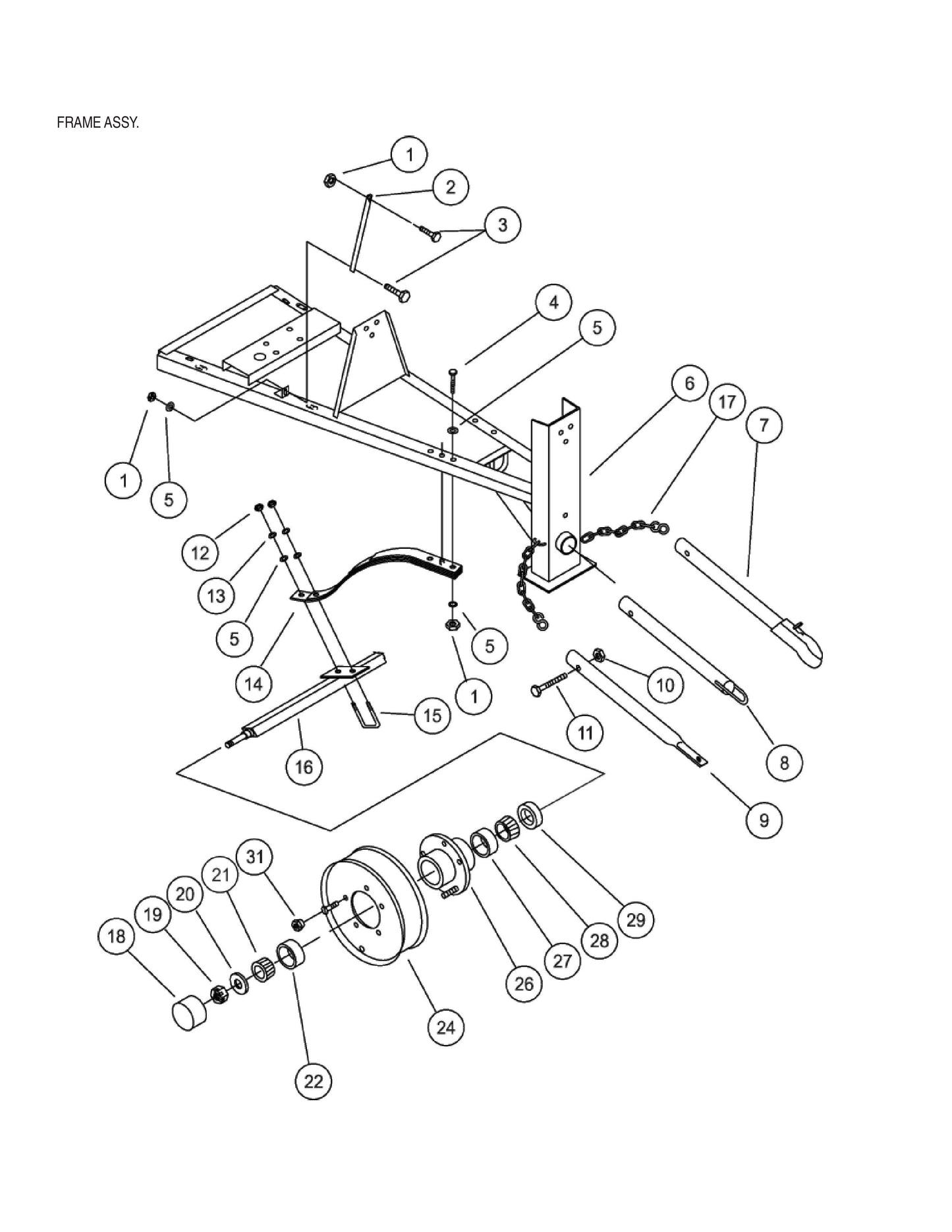 EM120SM Frame Assembly Parts