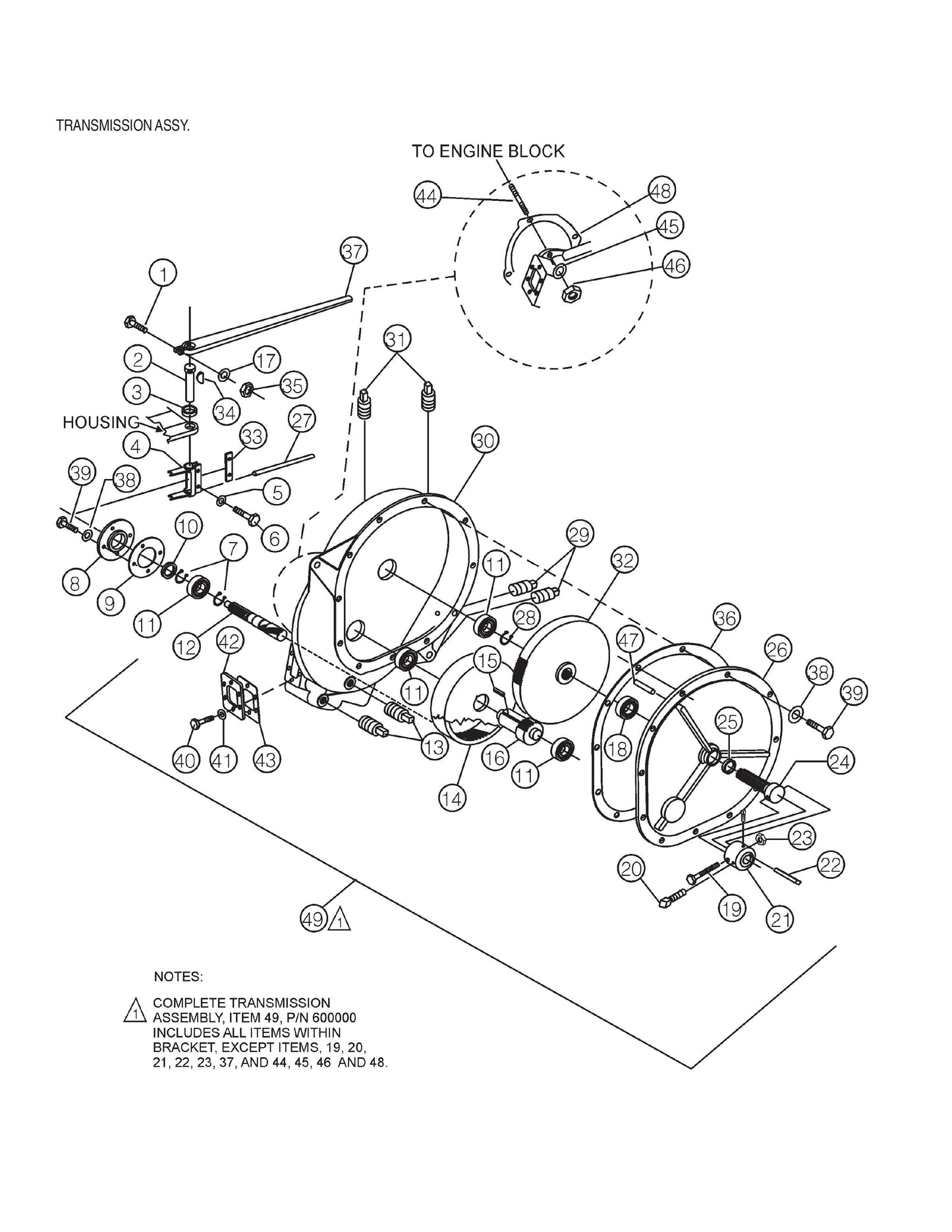 EM120SM Transmission Assembly Parts