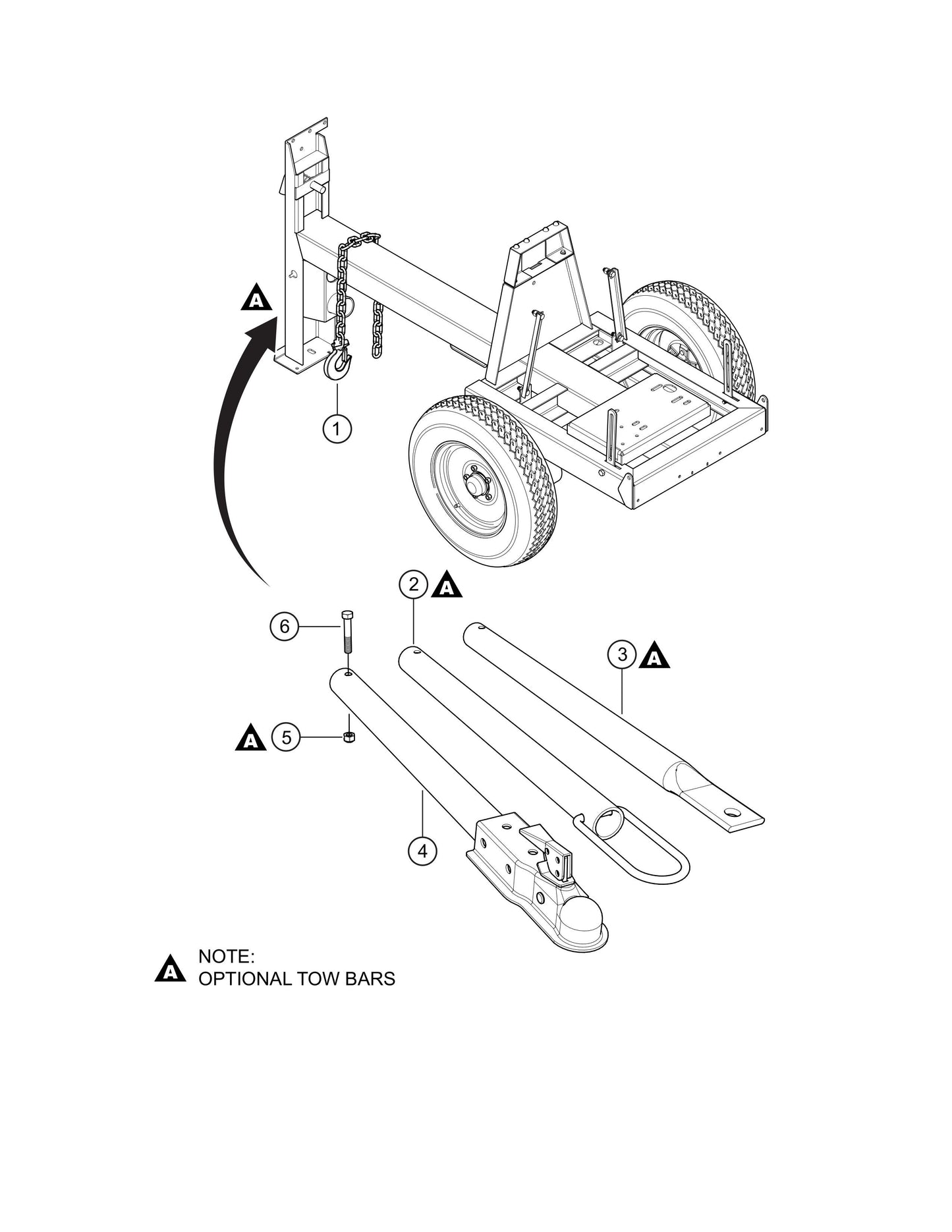 Tow Bar Assembly Parts- EM12M, EM12ME51, EM12ME53 Mechanical Drive by Plaster and Motar Mixer